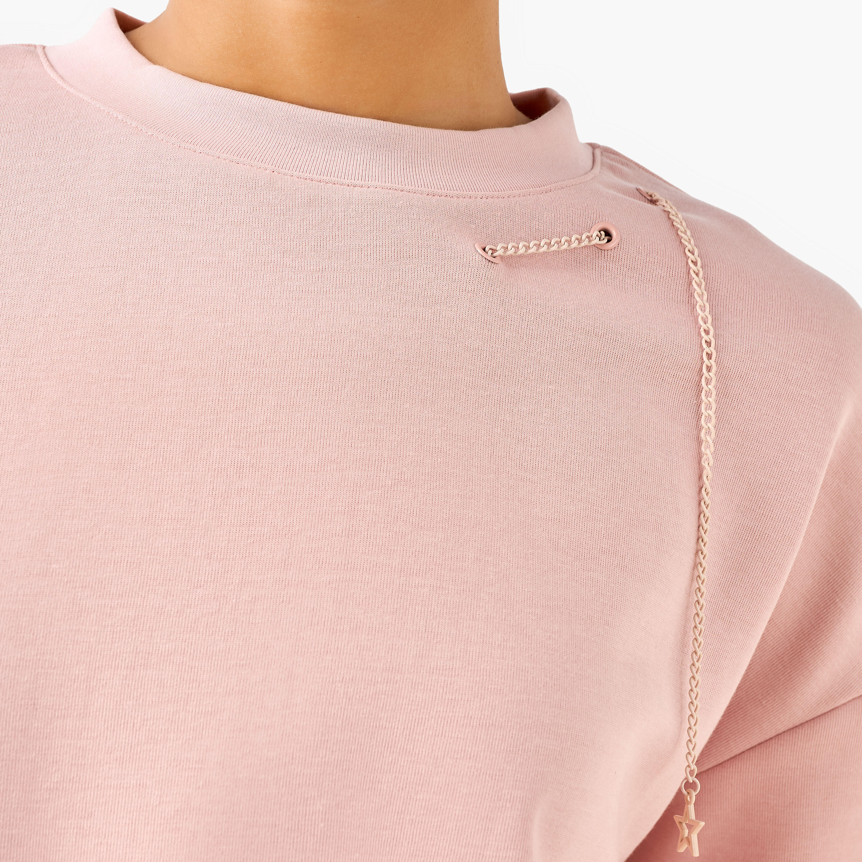 سويت شيرت بقصّة عادية وتفاصيل سلسلة-women-clothing-coordsets-image-3