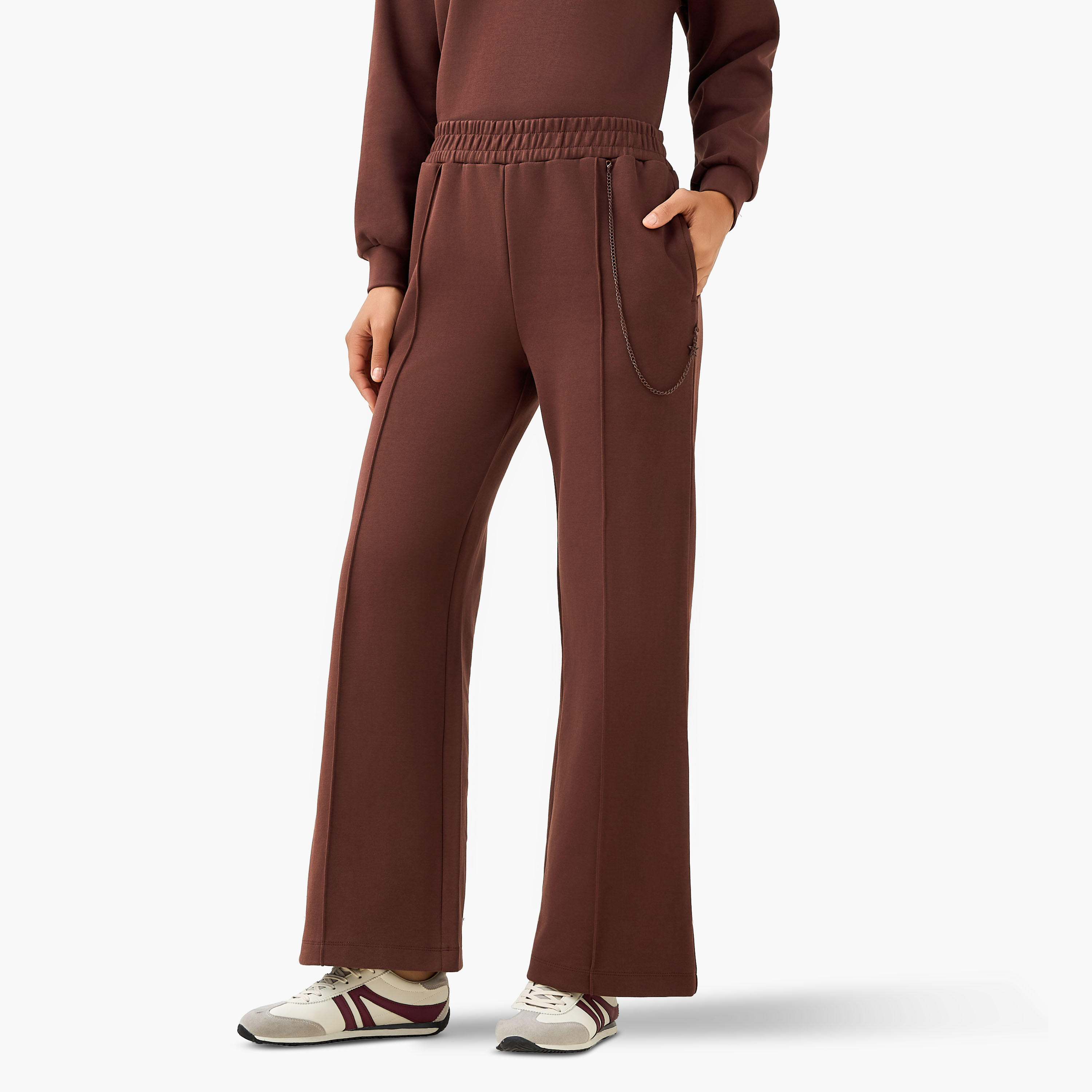 Regular Fit Mid-Rise Joggers with Chain Detail-women-clothing-bottoms-joggers-image-2