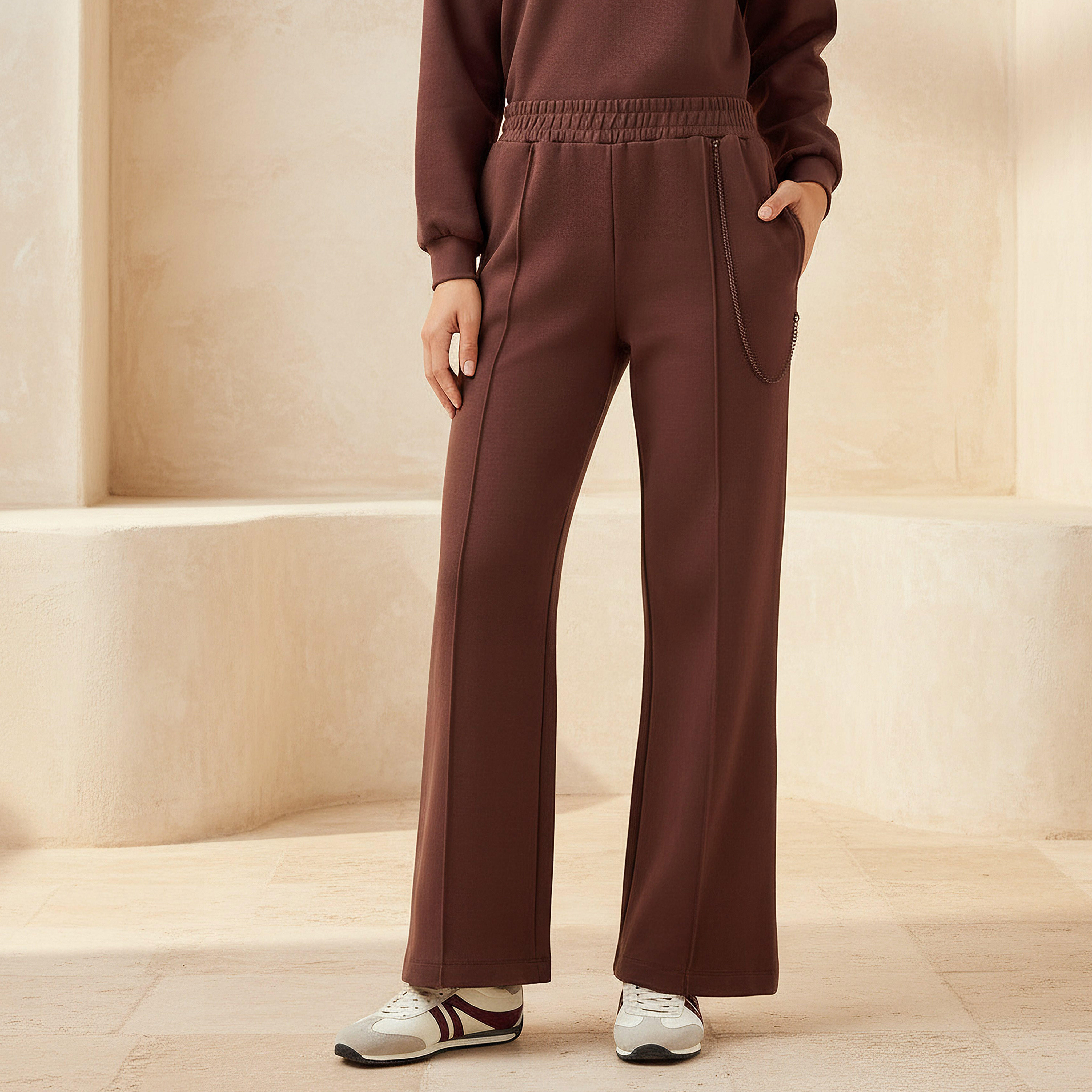 Regular Fit Mid-Rise Joggers with Chain Detail-women-clothing-bottoms-joggers-image-1