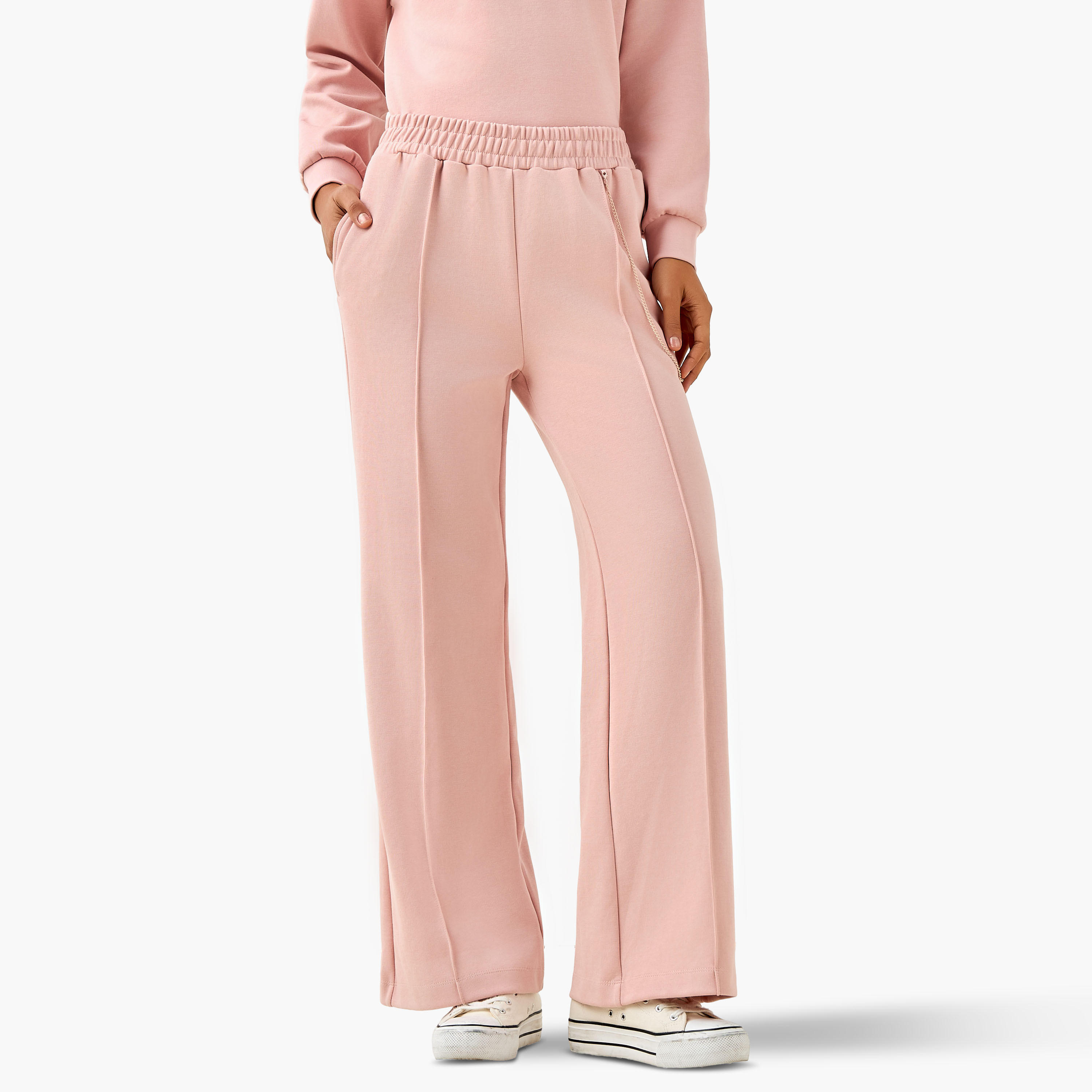Regular Fit Mid-Rise Joggers with Chain Detail-women-clothing-bottoms-joggers-image-2
