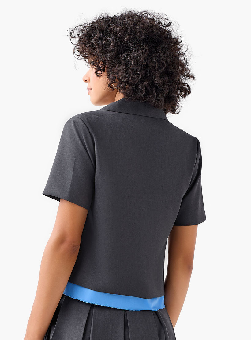 جاكيت قطن كلاسيكي بياقة مطوية-women-clothing-coordsets-image-4