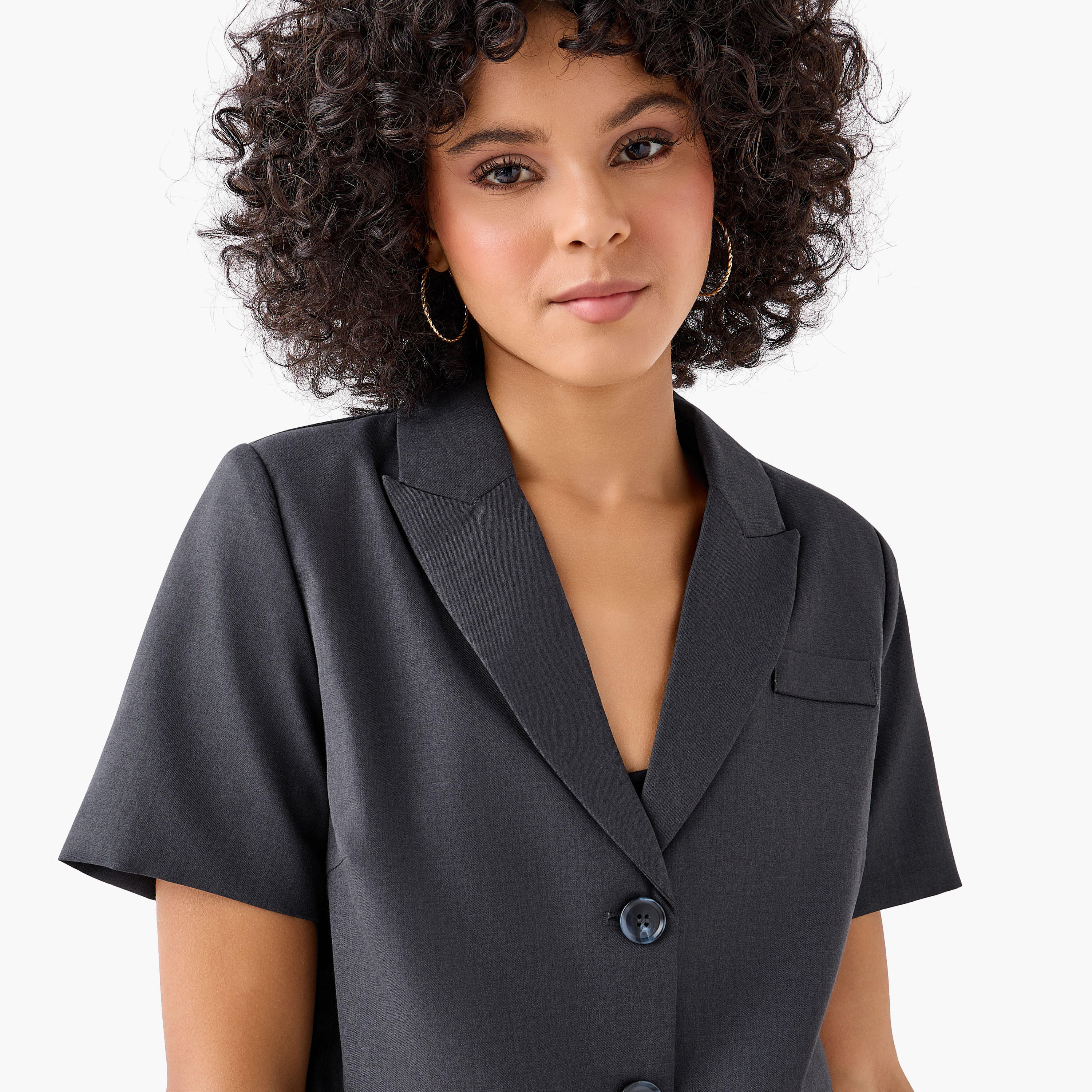 جاكيت قطن كلاسيكي بياقة مطوية-women-clothing-coordsets-image-3