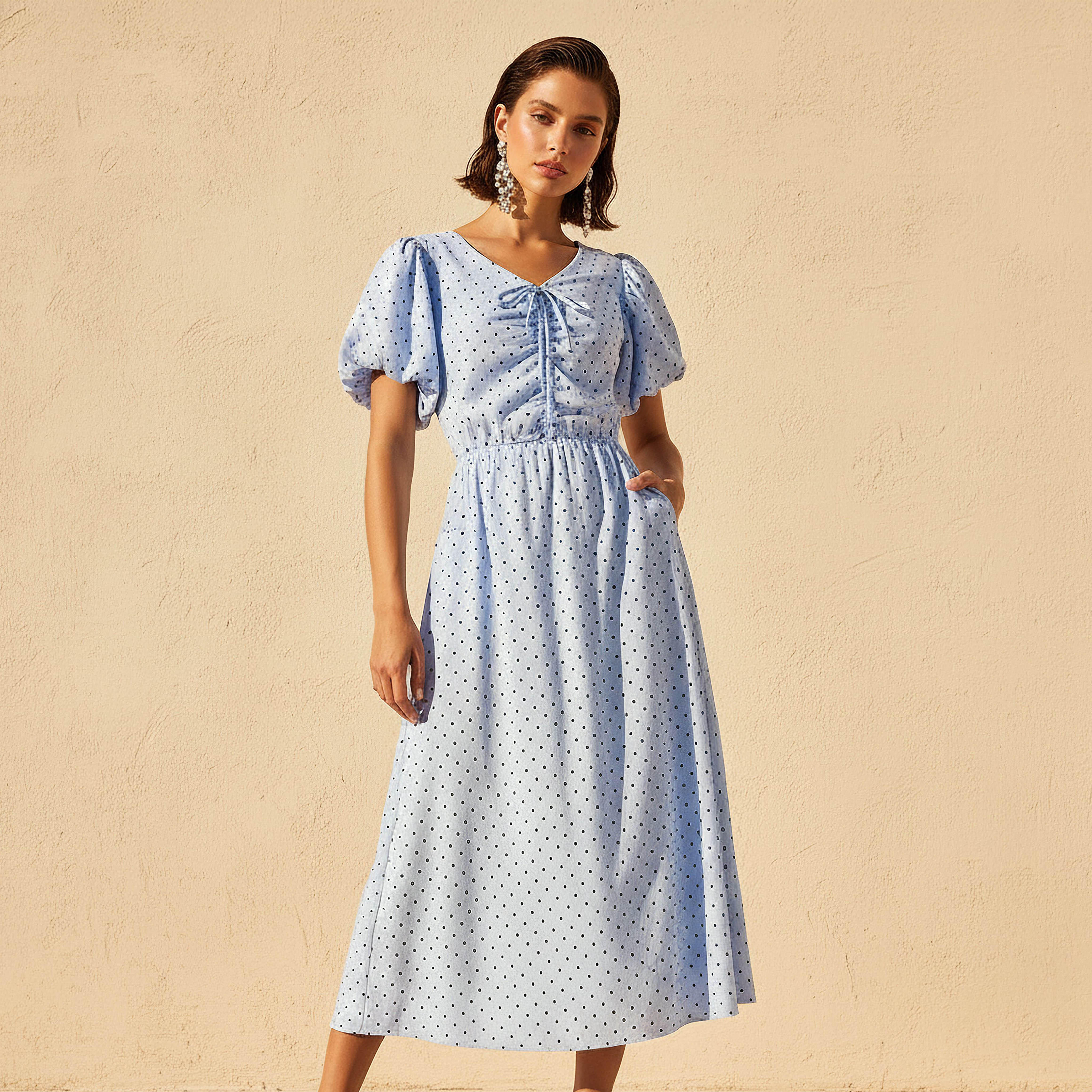 فستان ماكسي إيه لاين بجيوب-women-clothing-dresses-image-1