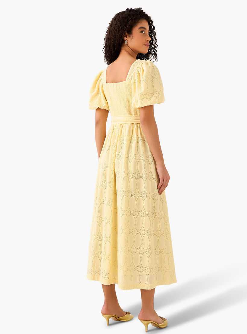 فستان إيه لاين ميدي بأكمام منفوخة-women-clothing-dresses-image-4