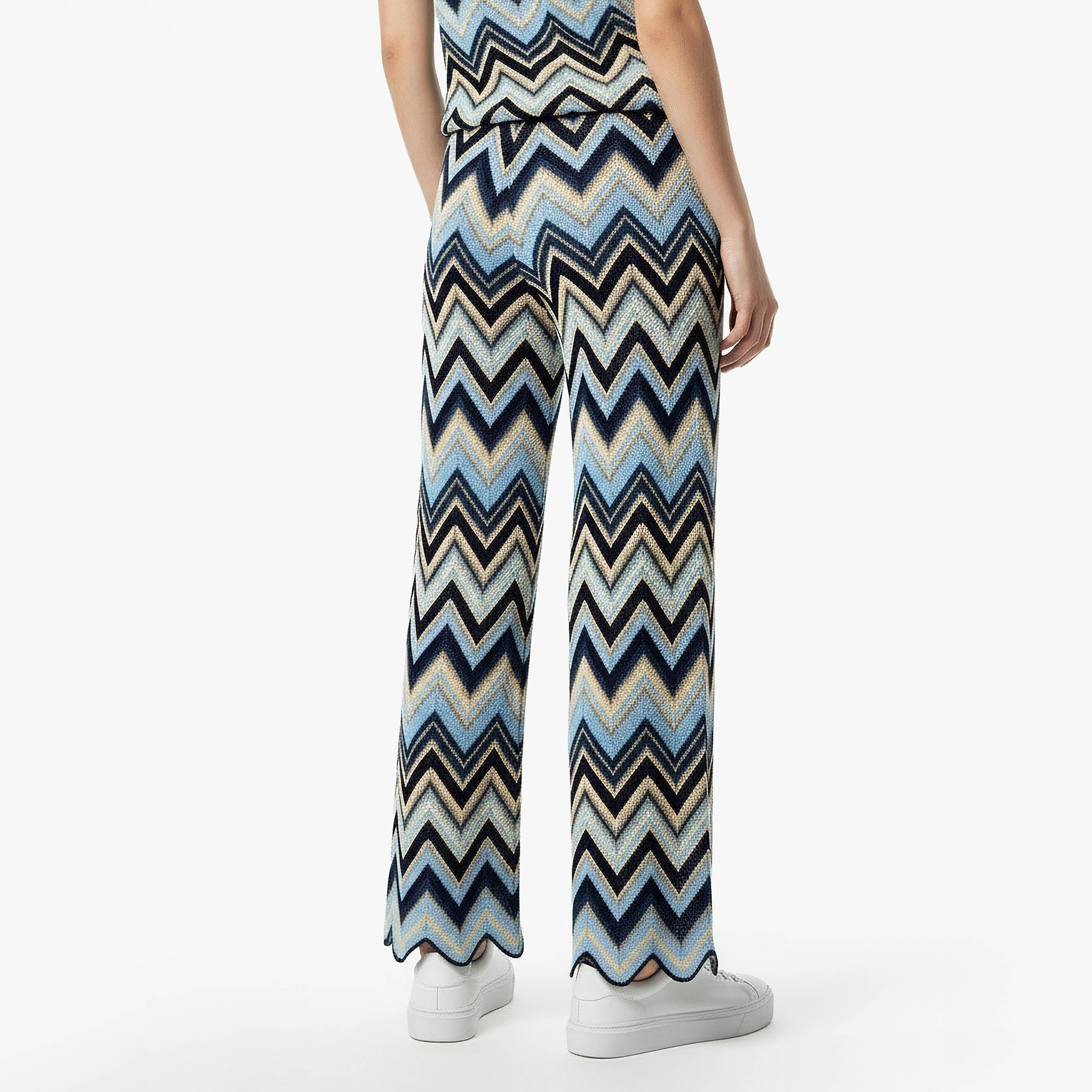 Comfort Waist Mid-Rise Pants with Chevron Print-women-clothing-coordsets-image-6