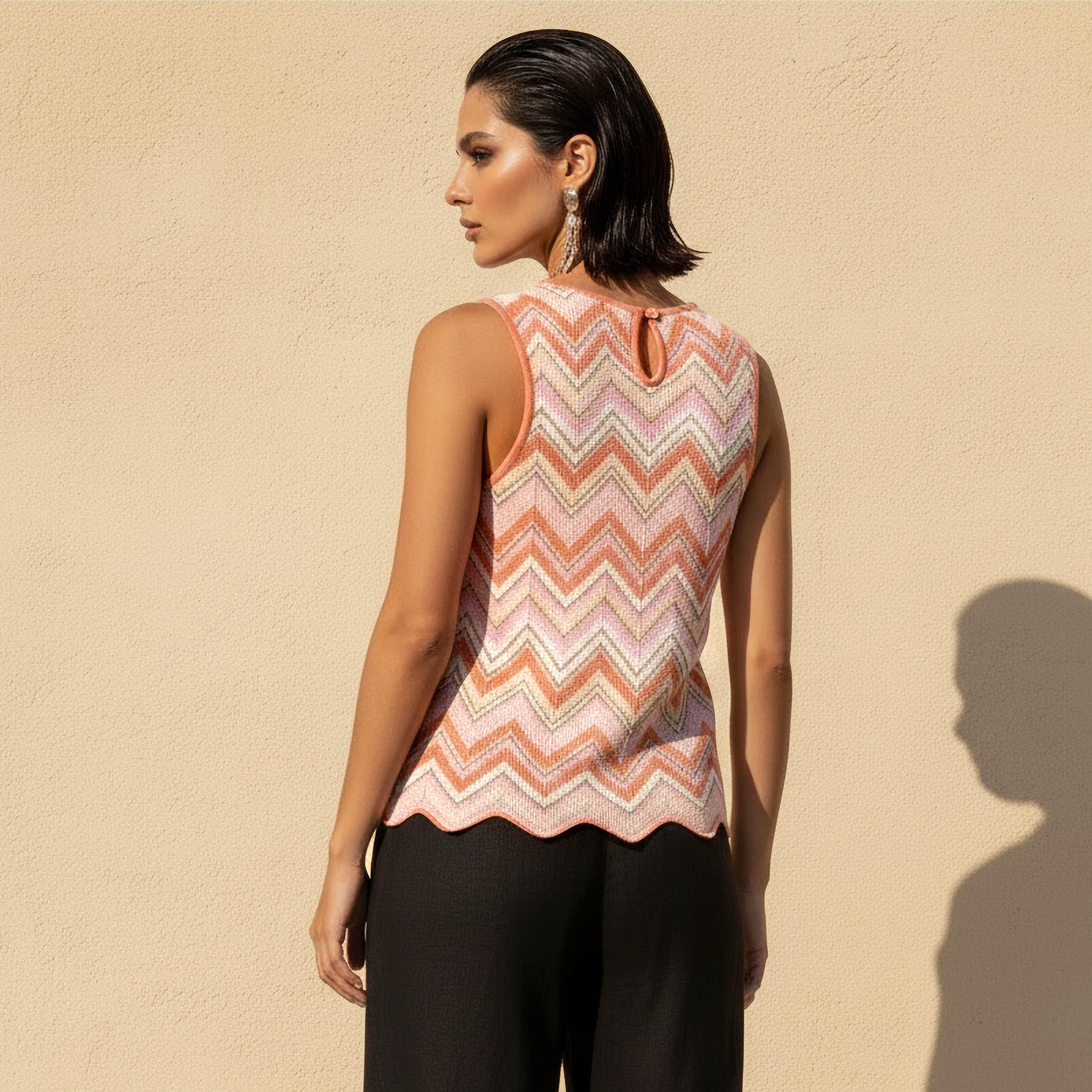 Regular Fit T-shirt with Chevron Print-women-clothing-coordsets-image-4