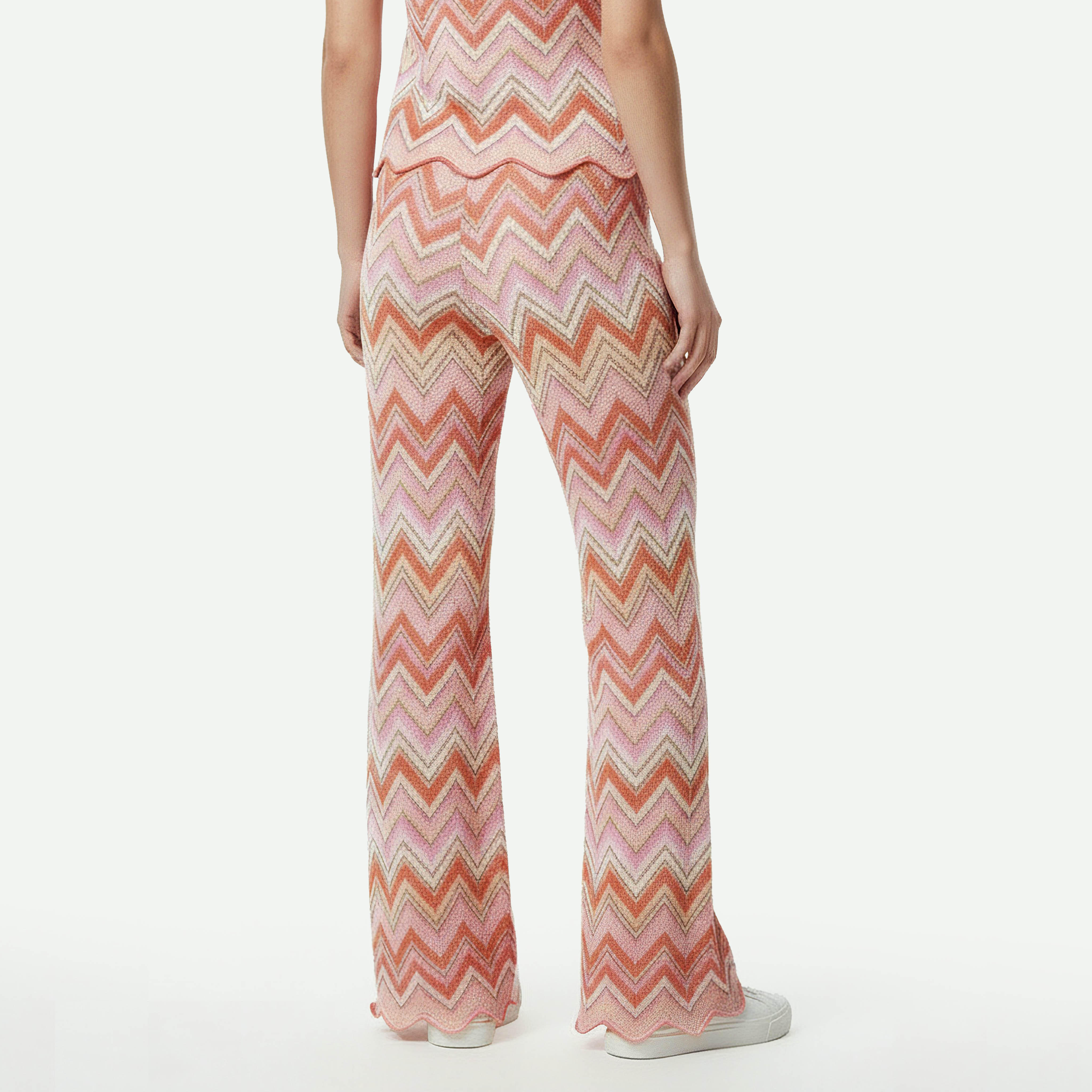 Regular Fit Mid-Rise Pants with Chevron Print-women-clothing-coordsets-image-6
