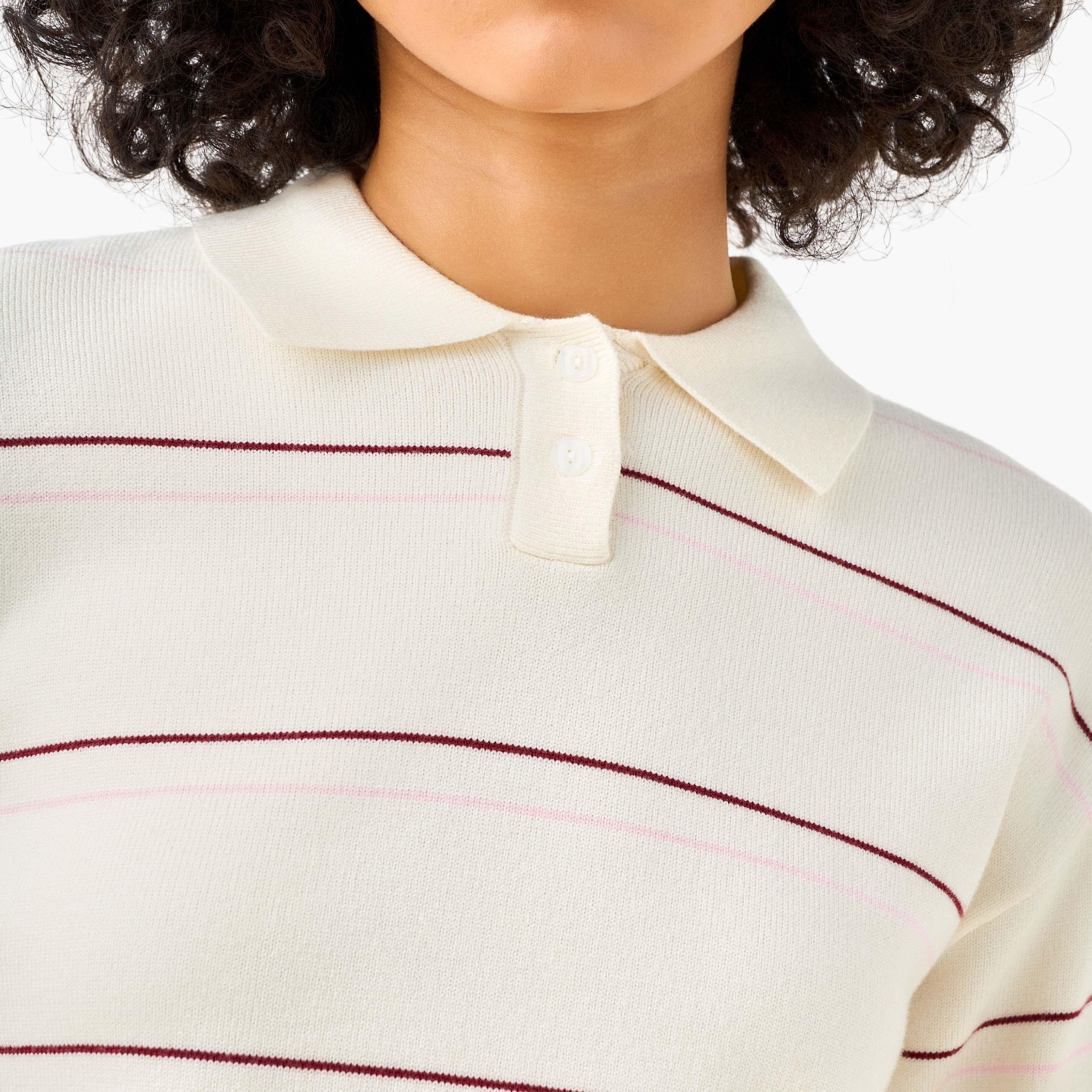 تيشيرت بولو مقلم بقصّة عادية-women-clothing-tshirts-image-4
