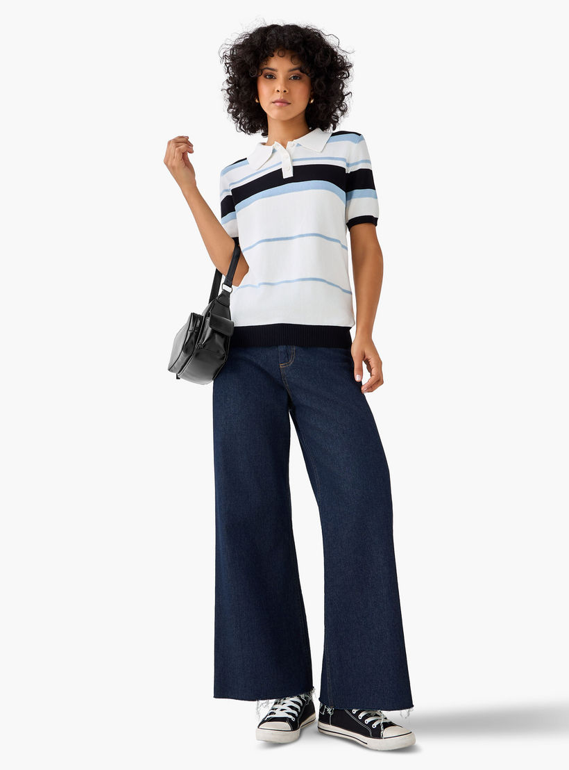 تيشيرت بولو مقلم بقصّة عادية-women-clothing-tshirts-image-3