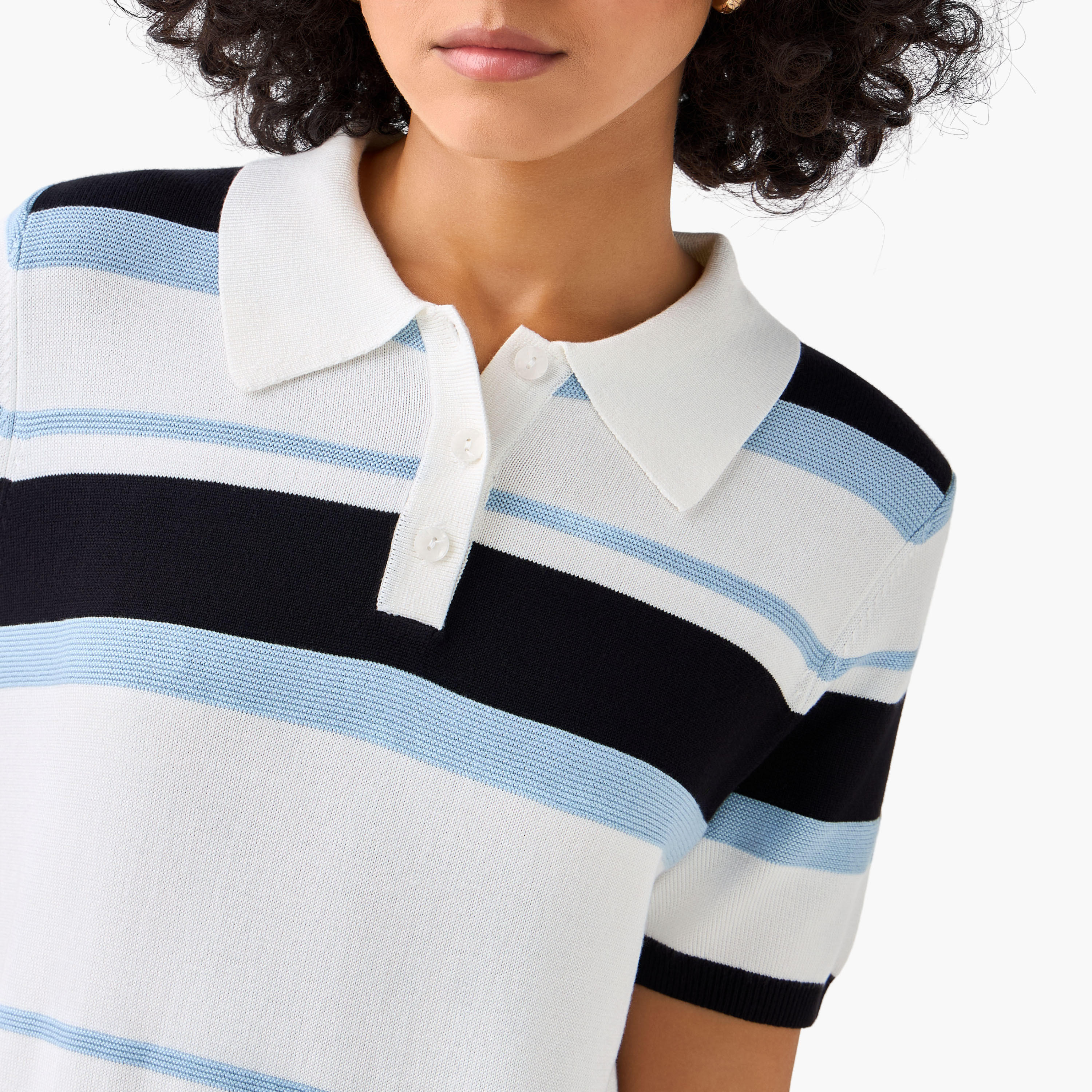 تيشيرت بولو مقلم بقصّة عادية-women-clothing-tshirts-image-6