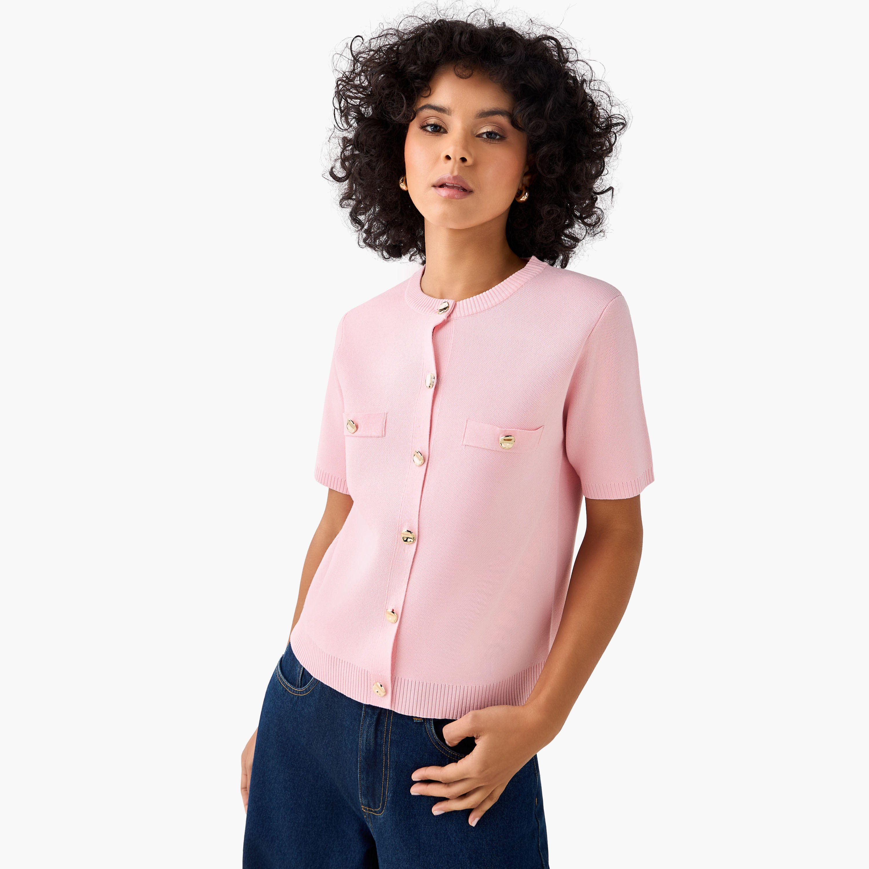 كارديجان بياقة ضيقة وتزيينات أزرار-women-winterwear-cardigansandjumpers-cardigans-image-5