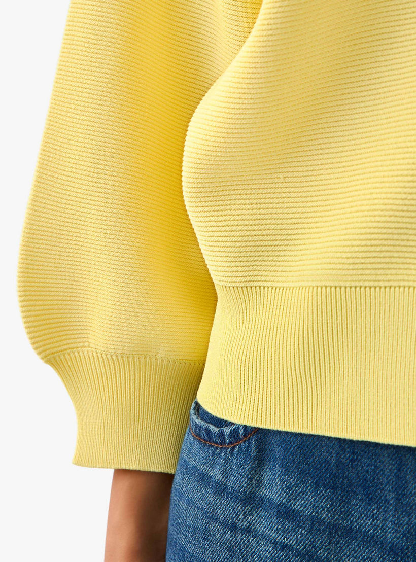 Ribbed Long Puff Sleeves V-neck Cardigan-women-winterwear-cardigansandjumpers-cardigans-image-7