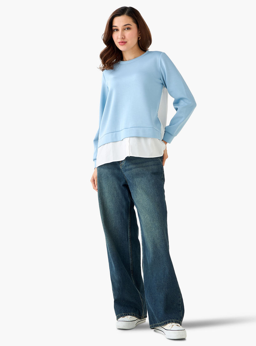 Regular Fit Twofer Top with Crew Neck-women-clothing-shirtsandblouses-blouses-image-2
