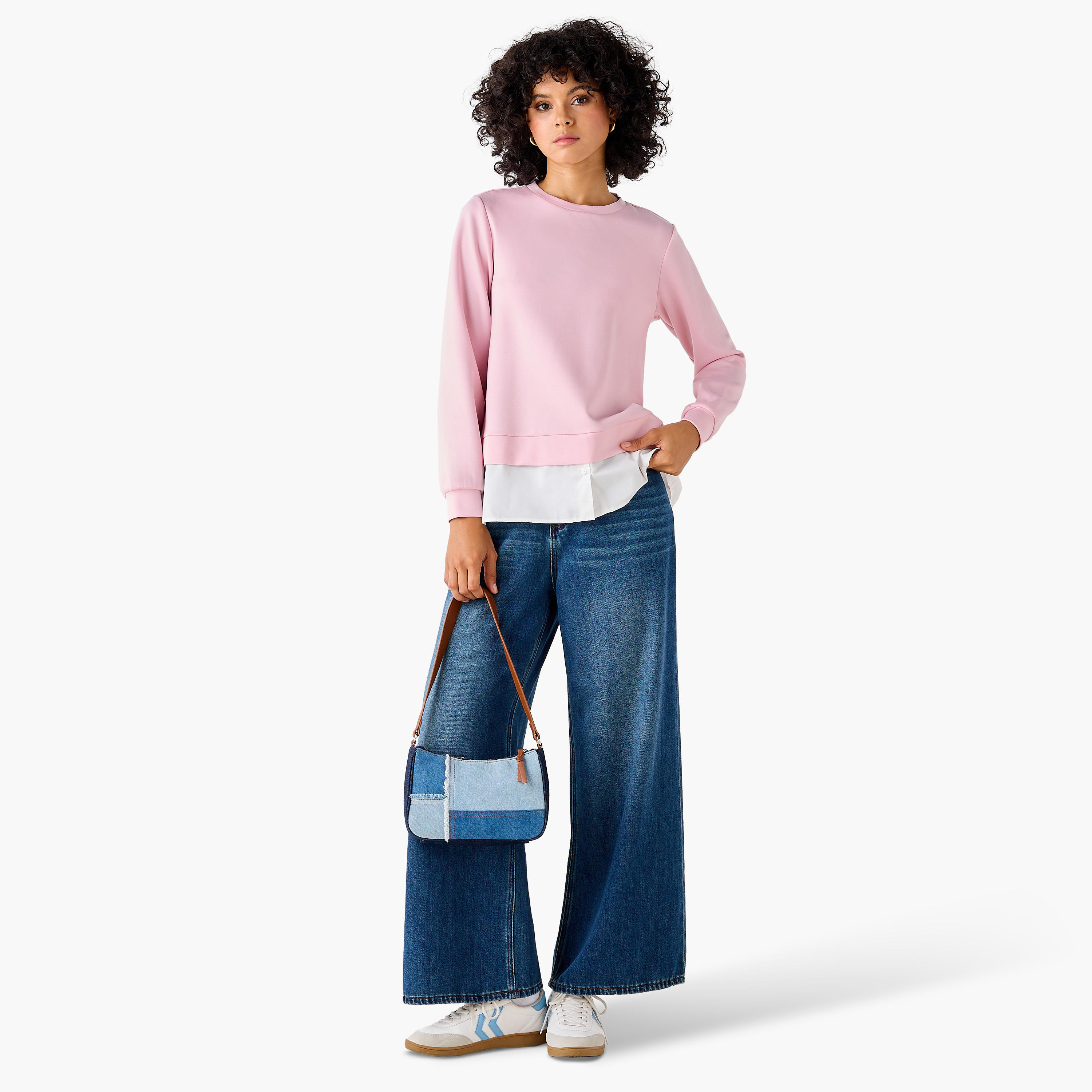 Regular Fit Twofer Top with Crew Neck-women-clothing-shirtsandblouses-blouses-image-3