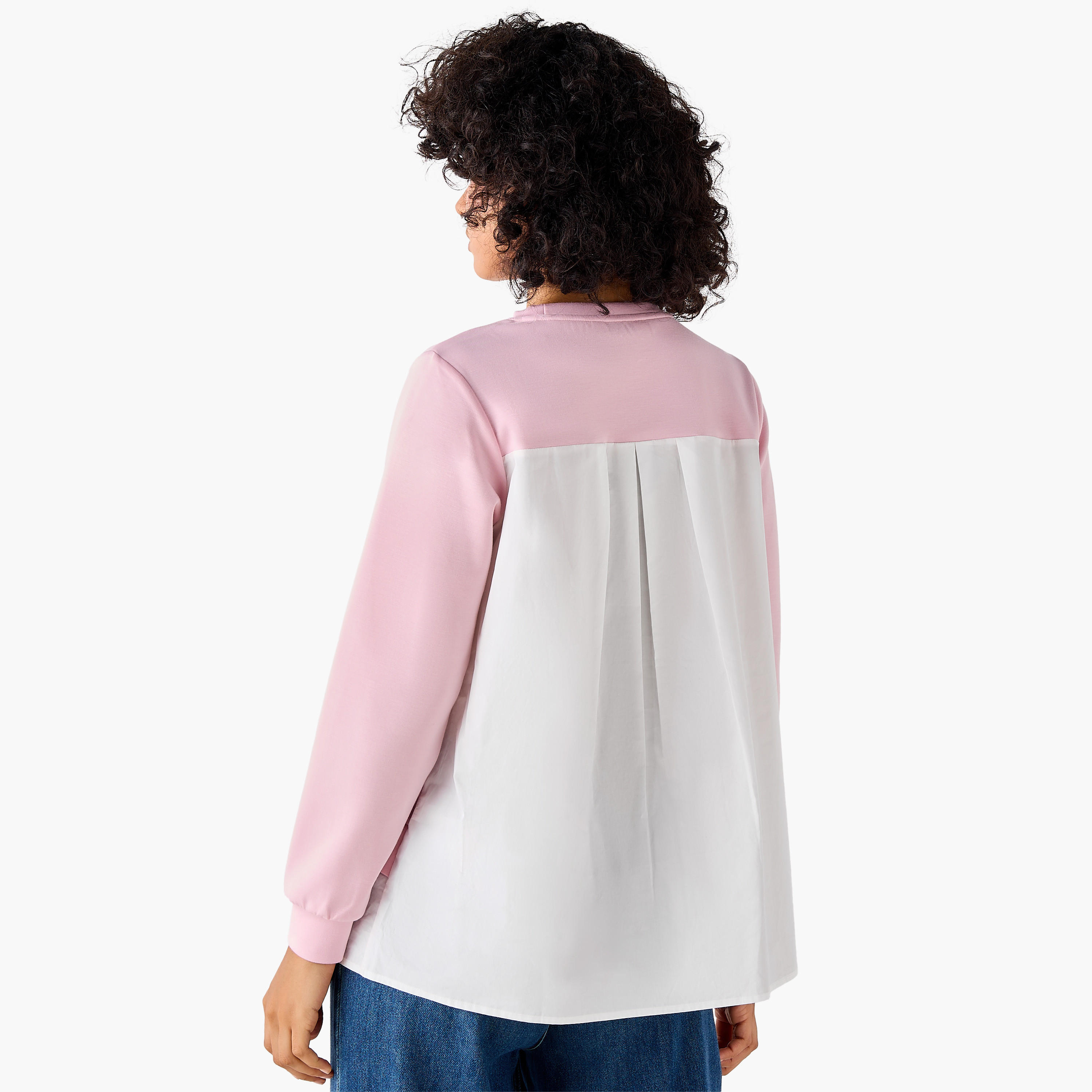 Regular Fit Twofer Top with Crew Neck-women-clothing-shirtsandblouses-blouses-image-4