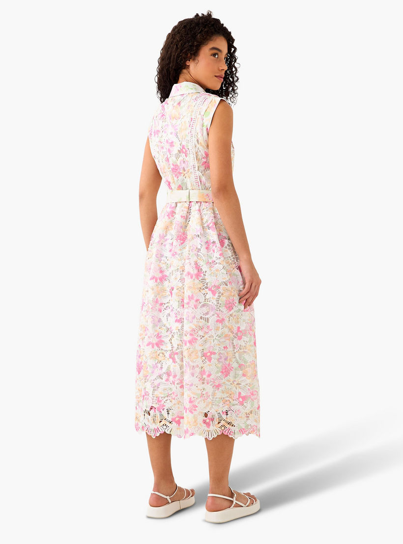 Floral Print Women Shirt Dress with Belt-women-clothing-dresses-image-4