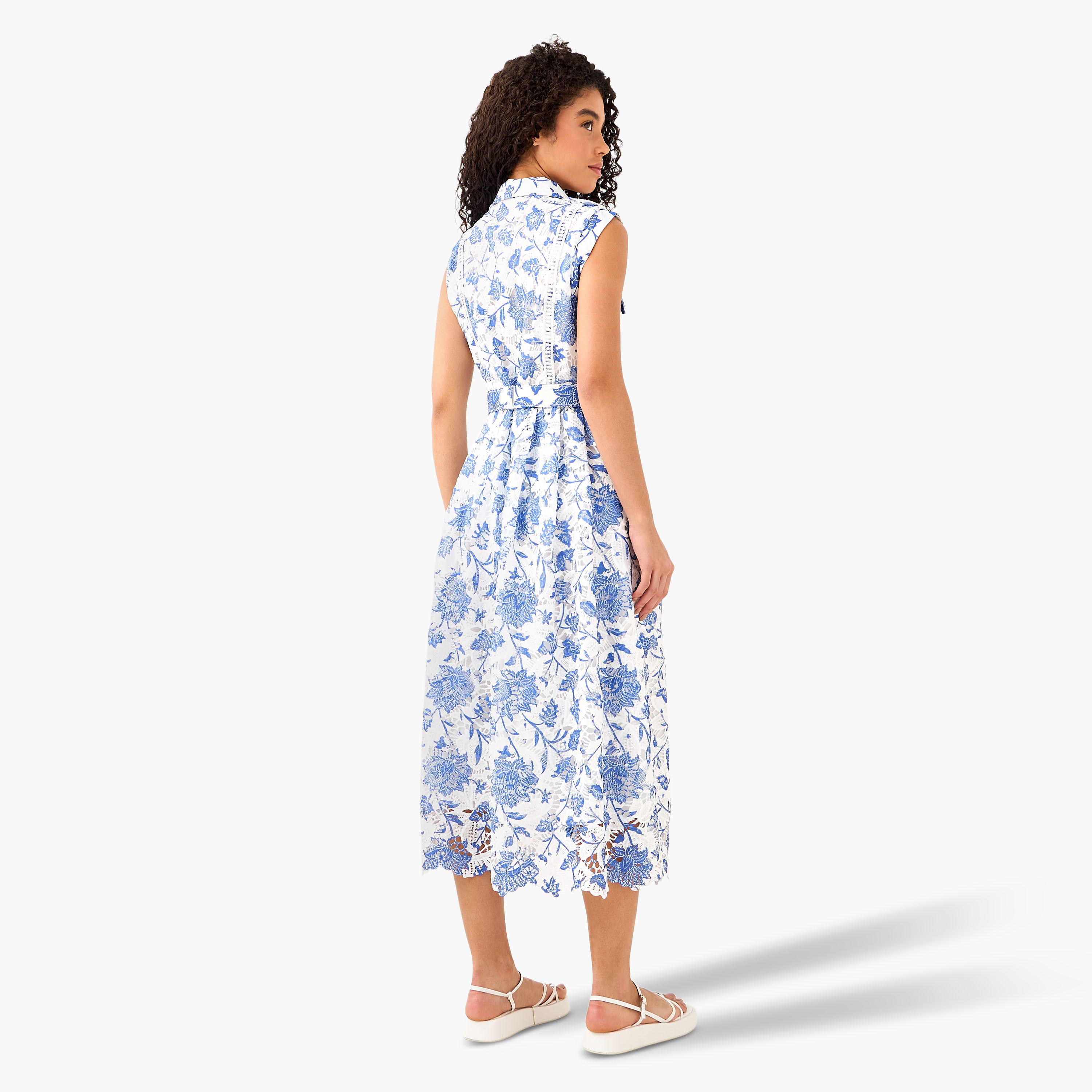Floral Print Women Shirt Dress with Belt-women-clothing-dresses-image-4