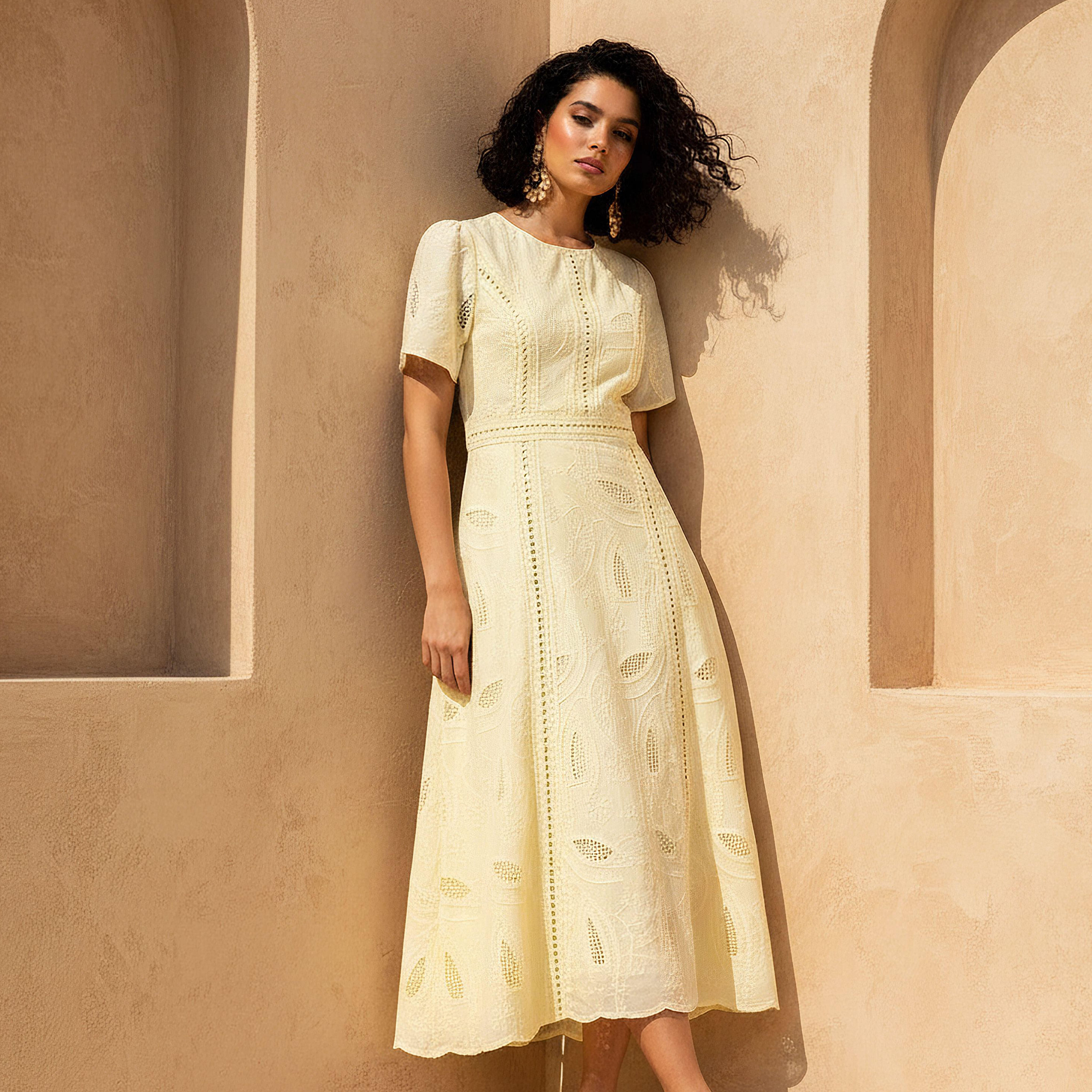 Schiffli Dress with Scallop Trim-women-clothing-dresses-image-1