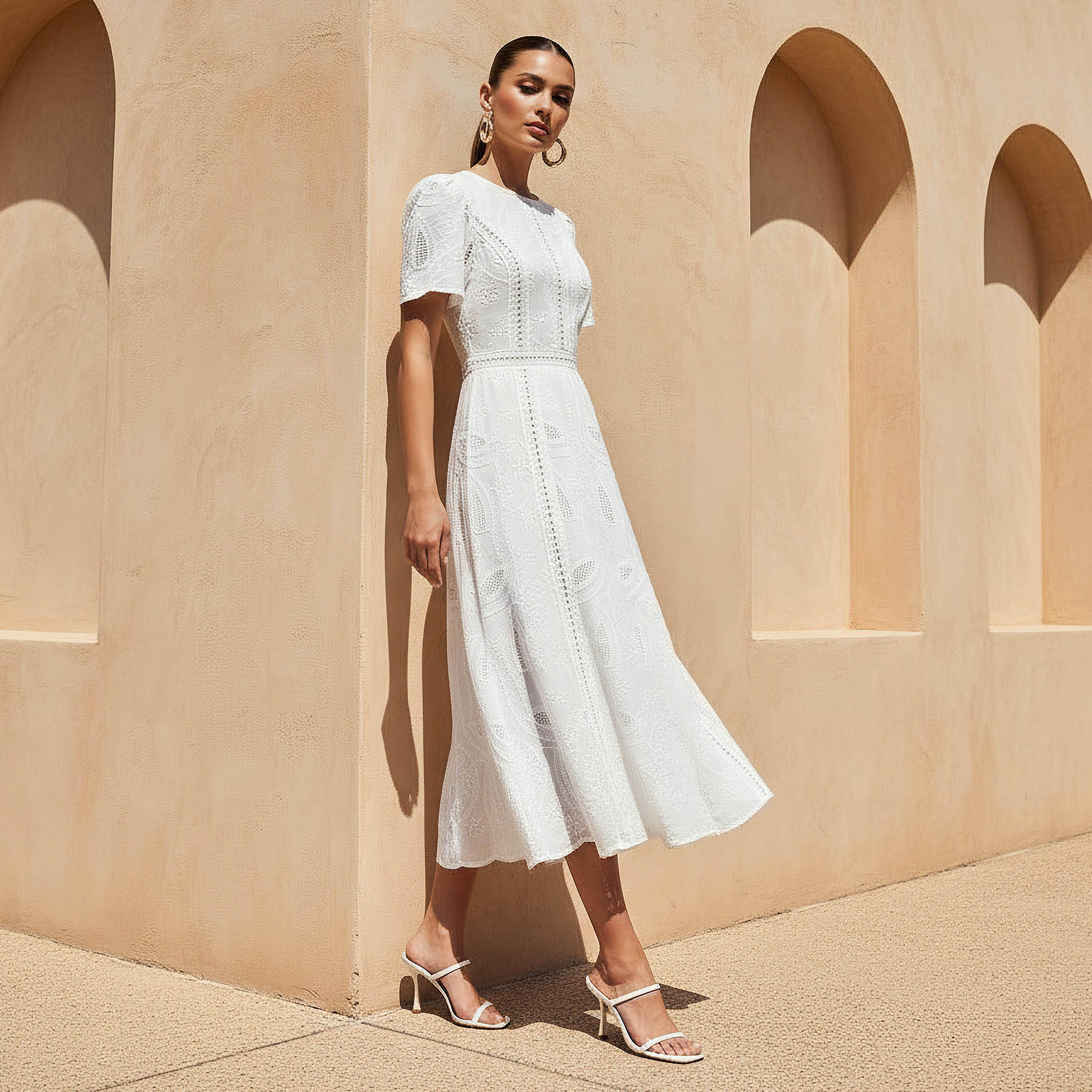 Schiffli Dress with Scallop Trim-women-clothing-dresses-image-1