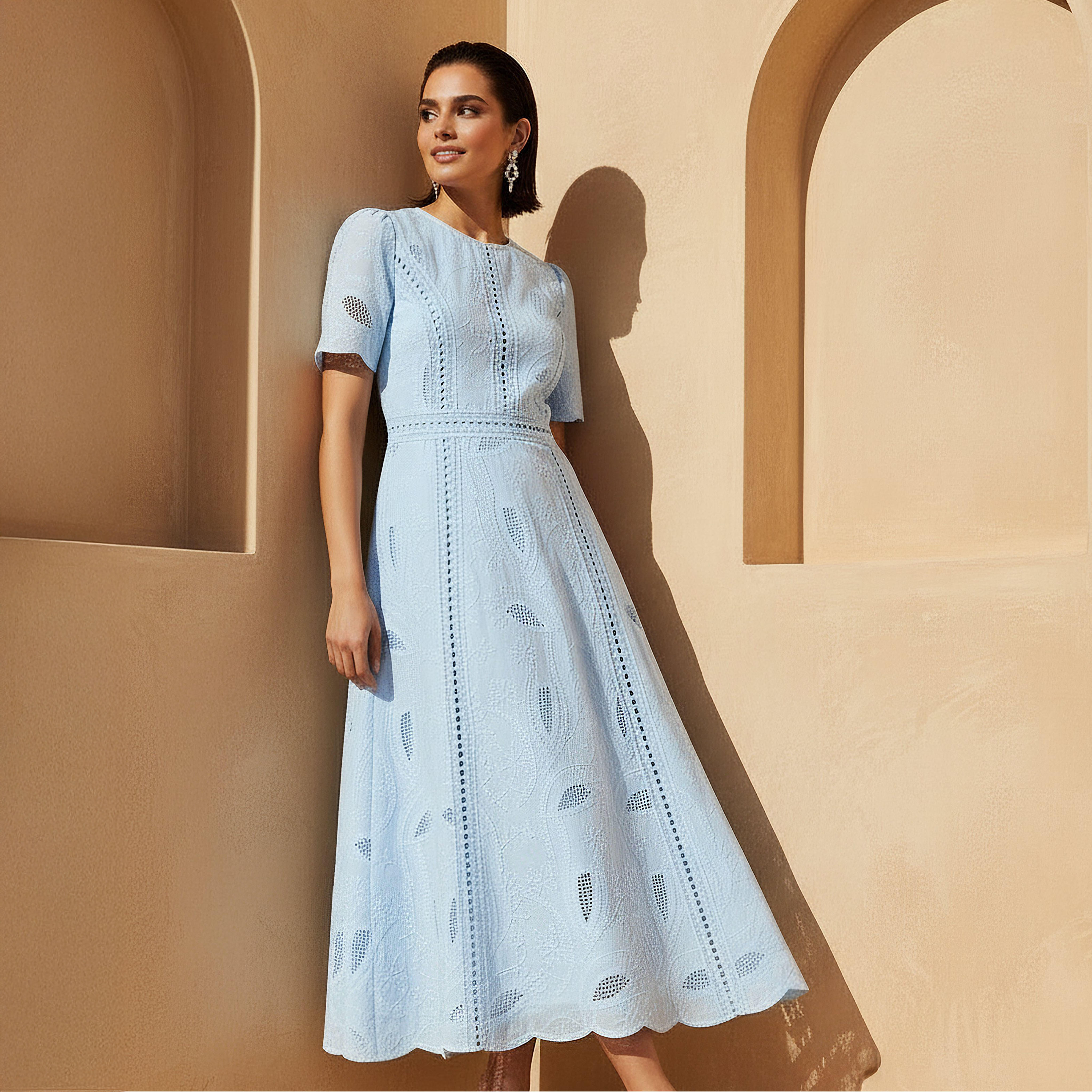 Schiffli Dress with Scallop Trim-women-clothing-dresses-image-1