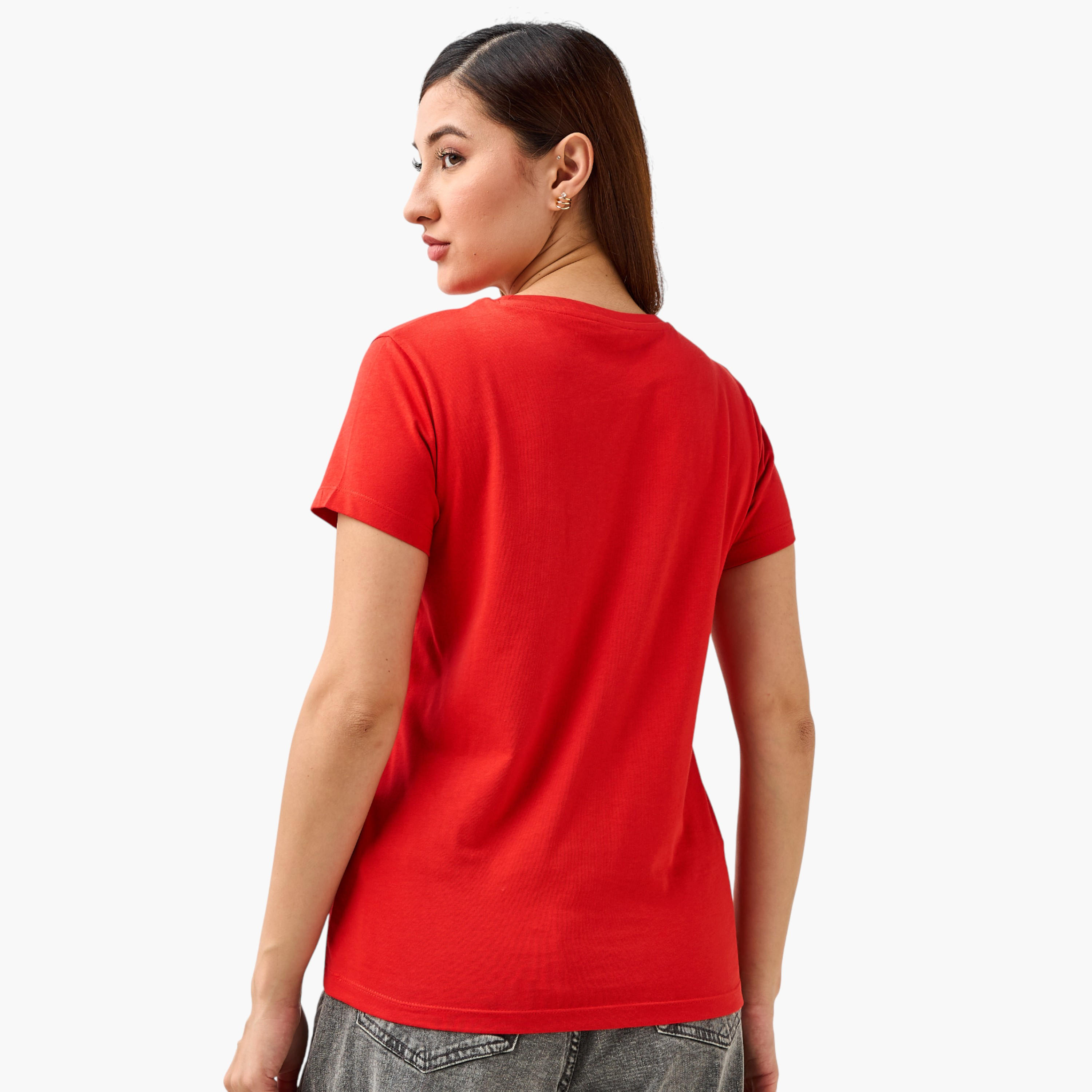 تيشيرت قطن بقصة عادية وتطريزات-women-clothing-tshirts-image-3