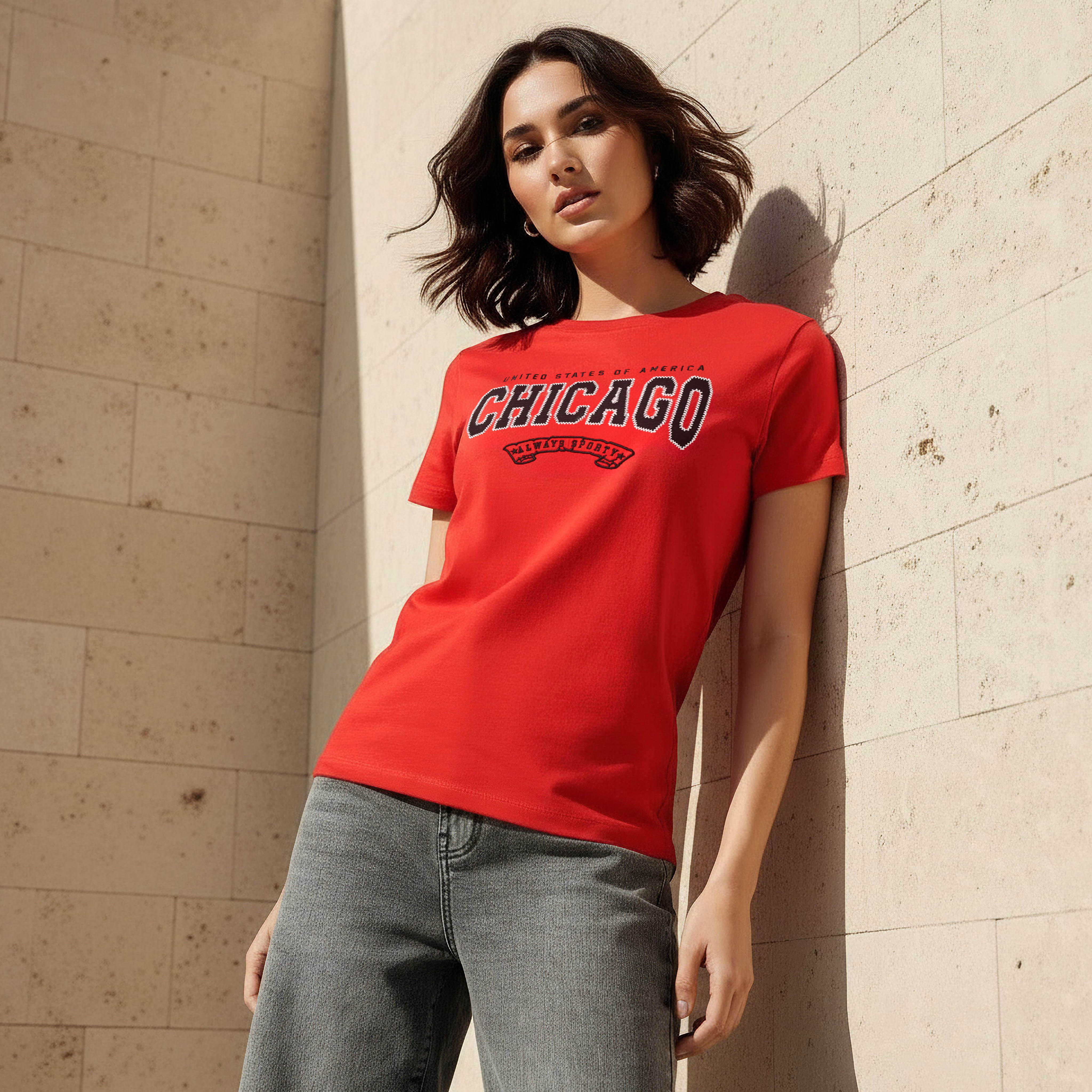 تيشيرت قطن بقصة عادية وتطريزات-women-clothing-tshirts-image-6