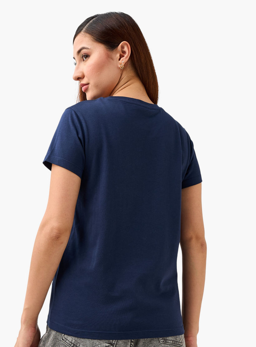 Regular Fit Cotton T-shirt with Graphic Print-women-clothing-tshirts-image-3