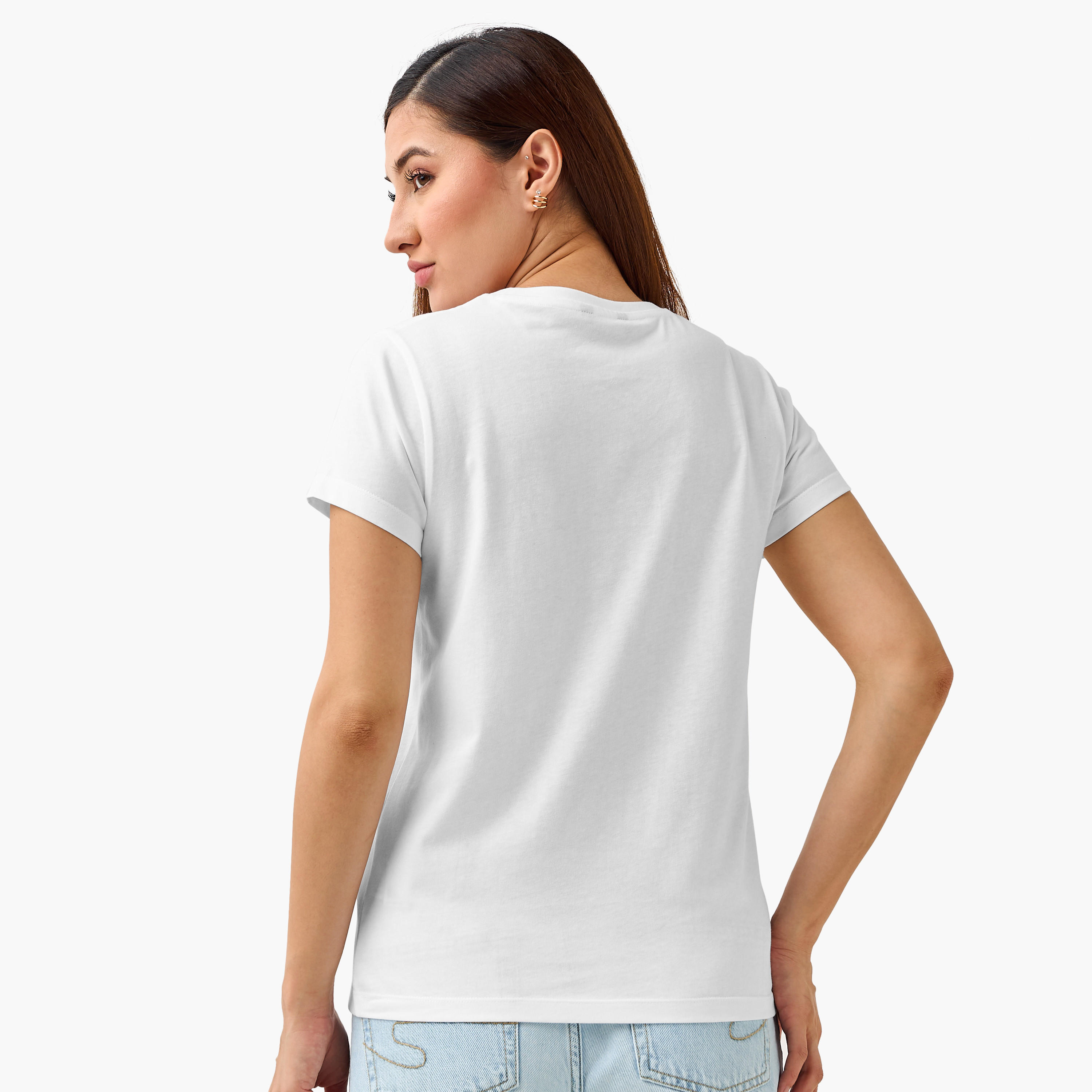 Regular Fit Cotton T-shirt with Graphic Print-women-clothing-tshirts-image-4