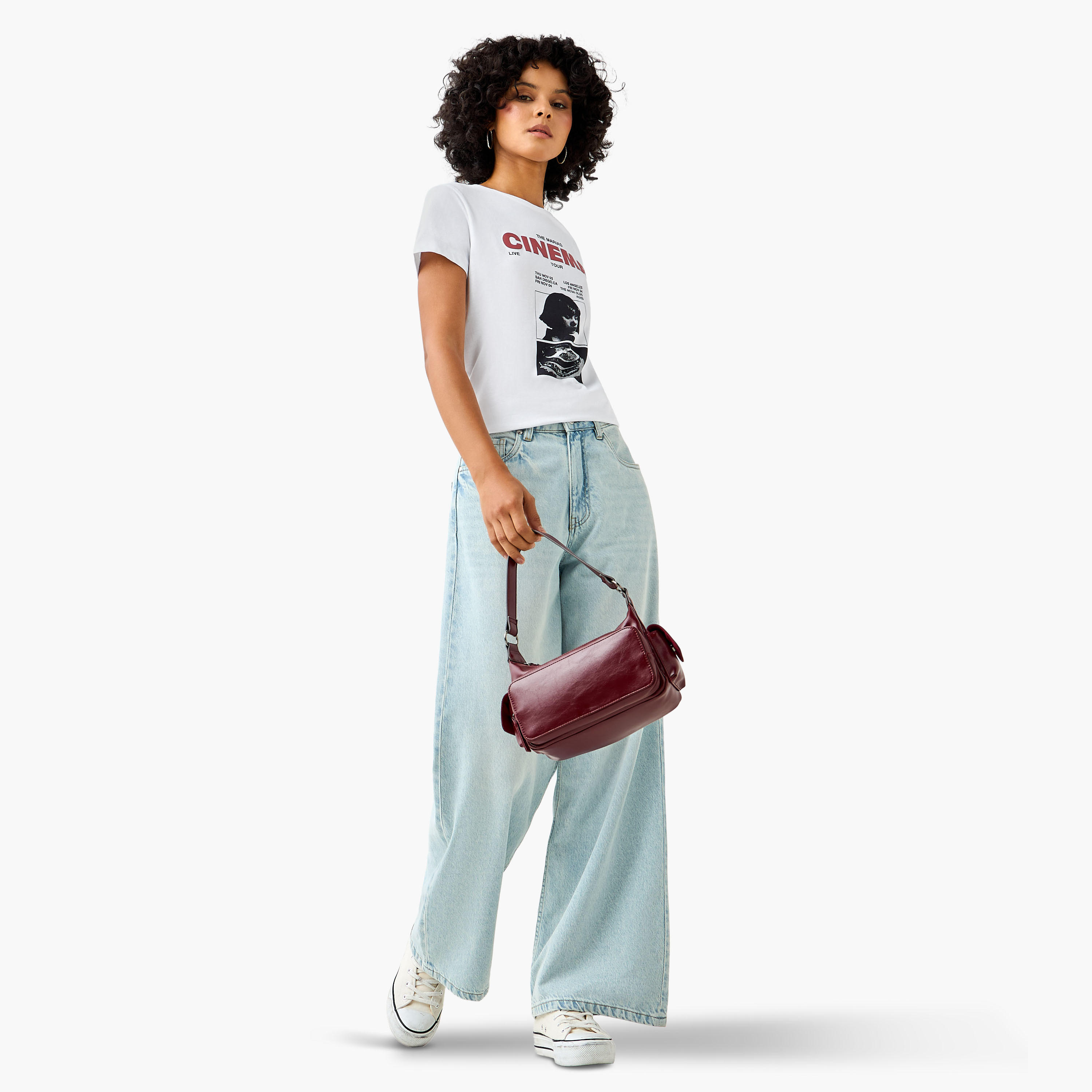Regular Fit Cotton T-shirt with Graphic Print-women-clothing-tshirts-image-2
