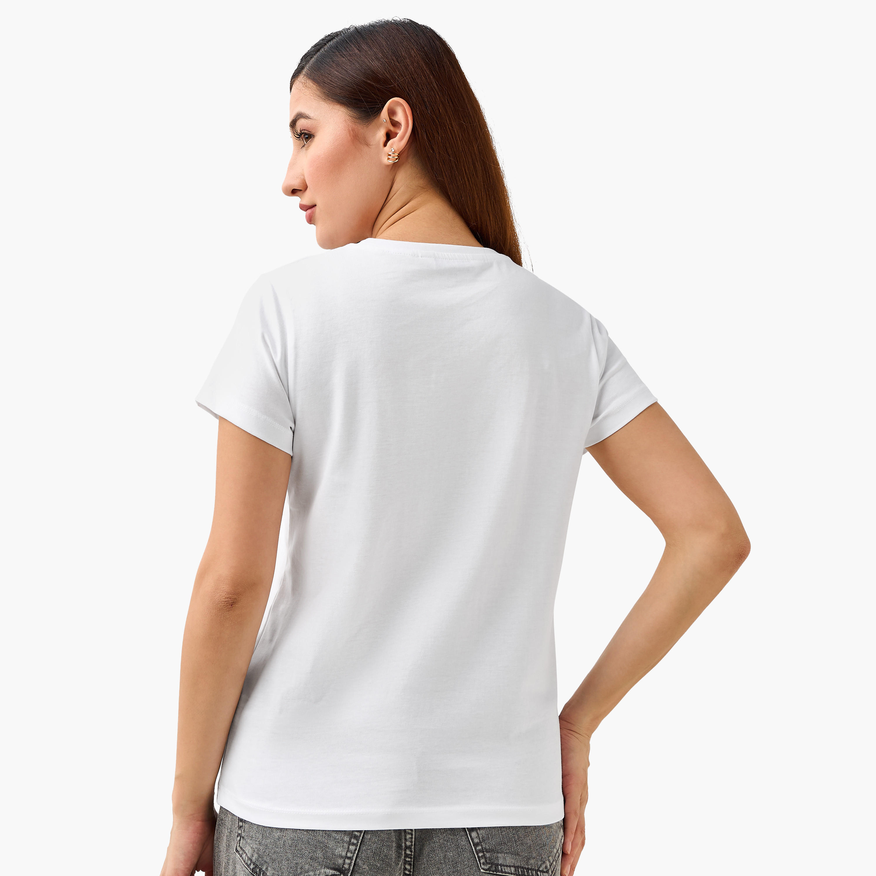 Regular Fit Cotton T-shirt with Graphic Print-women-clothing-tshirts-image-6