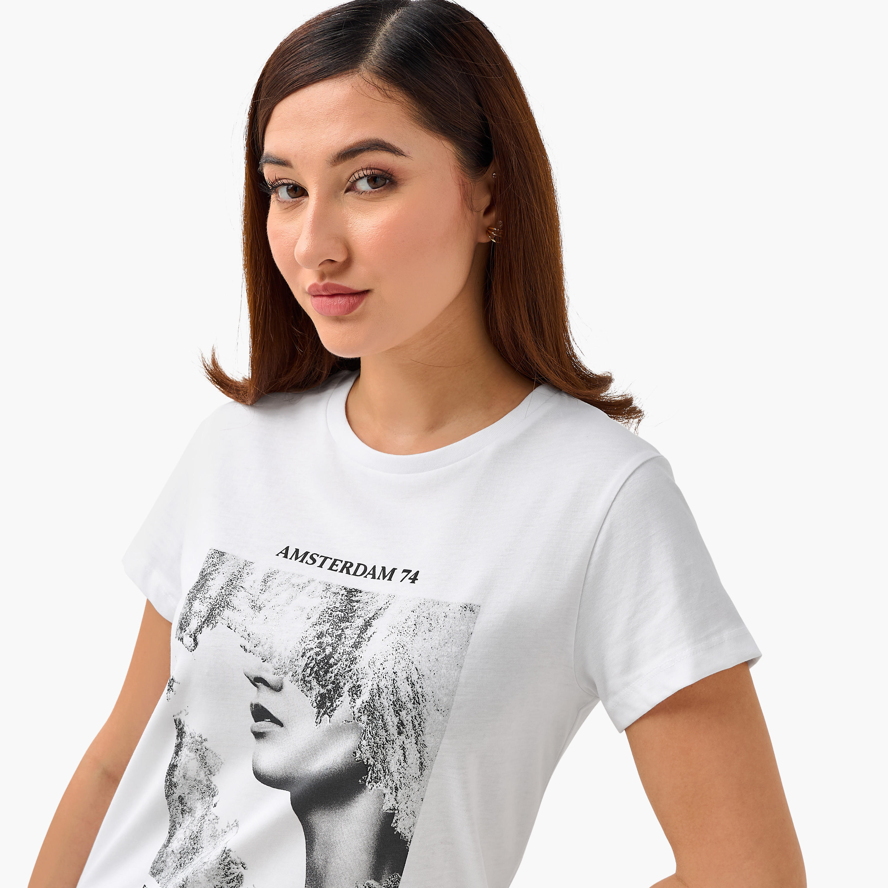 Regular Fit Cotton T-shirt with Graphic Print-women-clothing-tshirts-image-7