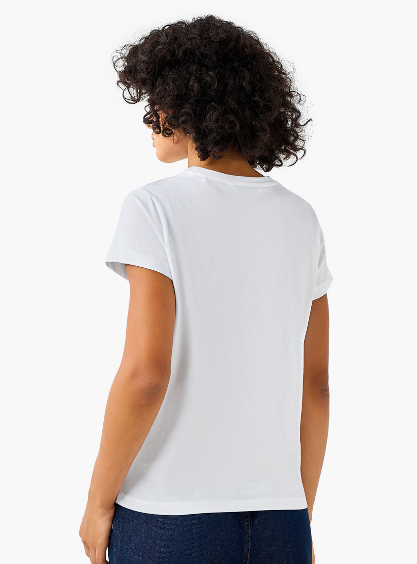 تيشيرت قطن بقصة عادية وطبعات-women-clothing-tshirts-image-5
