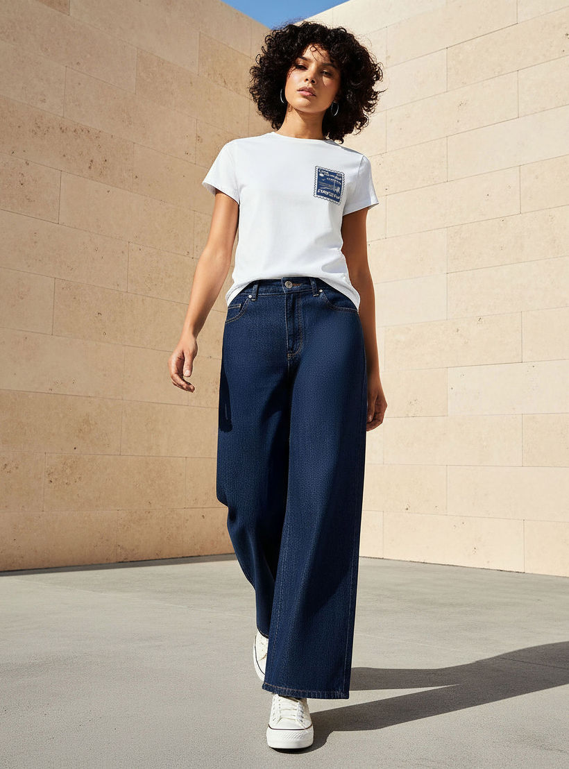 تيشيرت قطن بقصة عادية وطبعات-women-clothing-tshirts-image-2