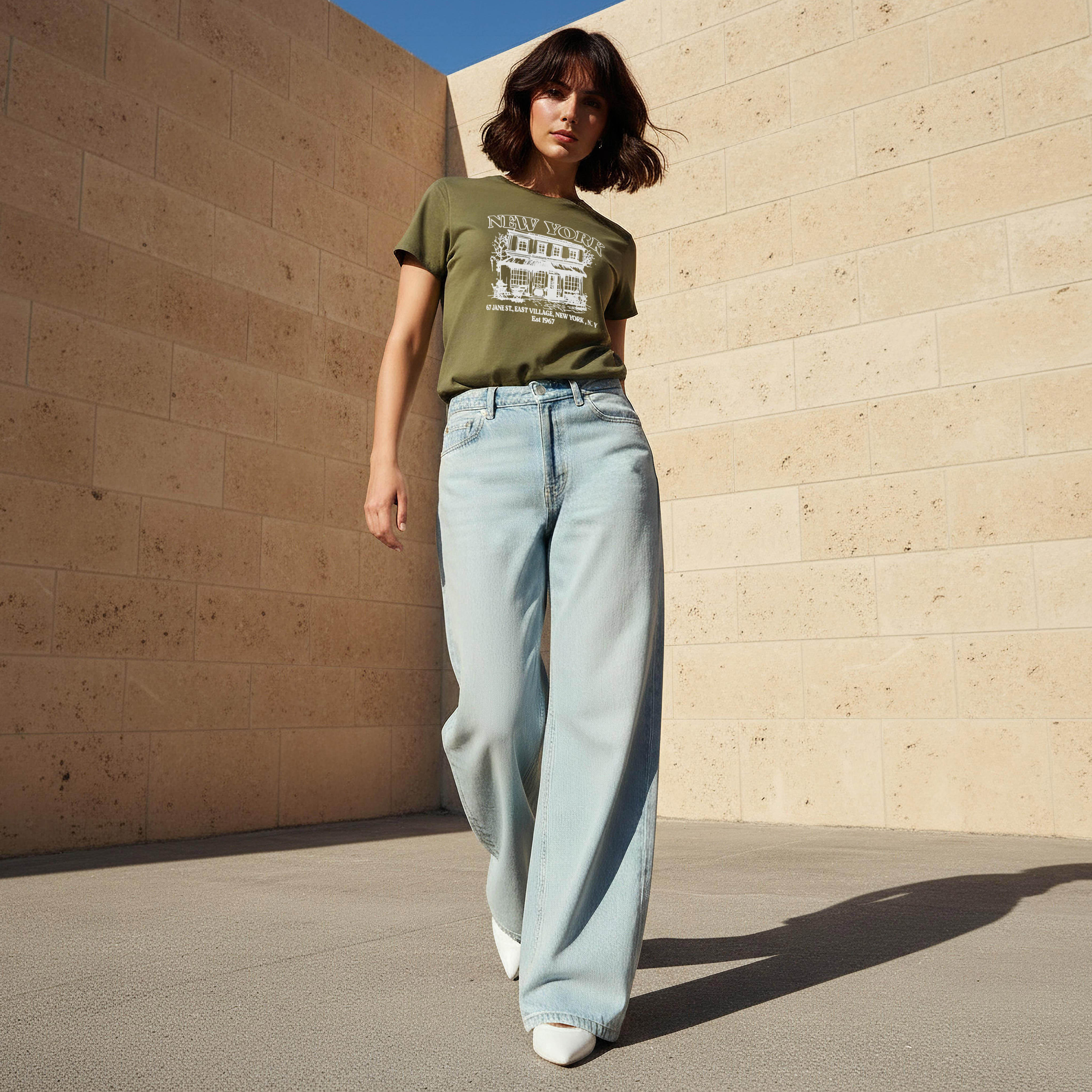 تيشيرت قطن بقصة عادية وطبعات-women-clothing-tshirts-image-6