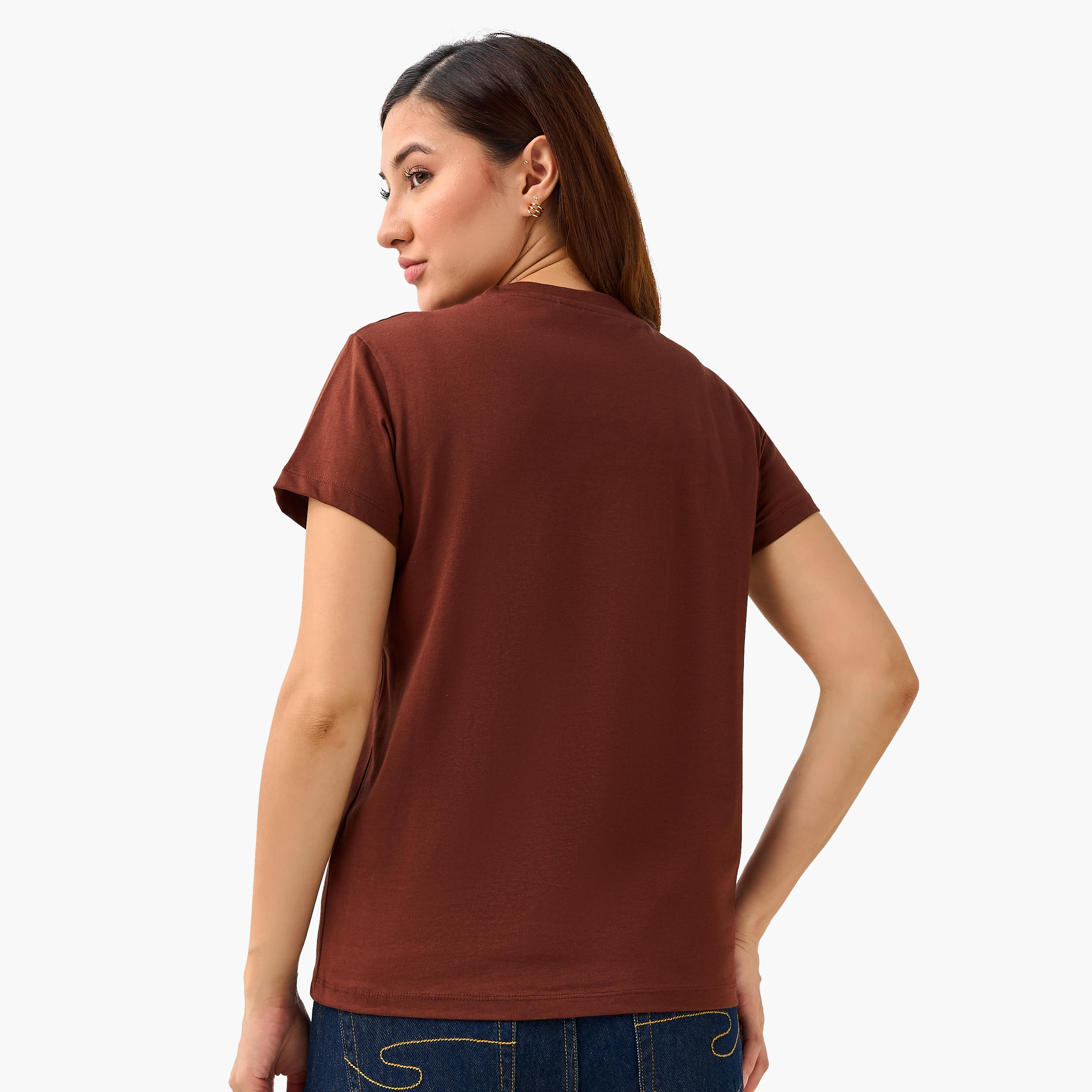 Regular Fit Cotton T-shirt with Graphic Print-women-clothing-tshirts-image-3