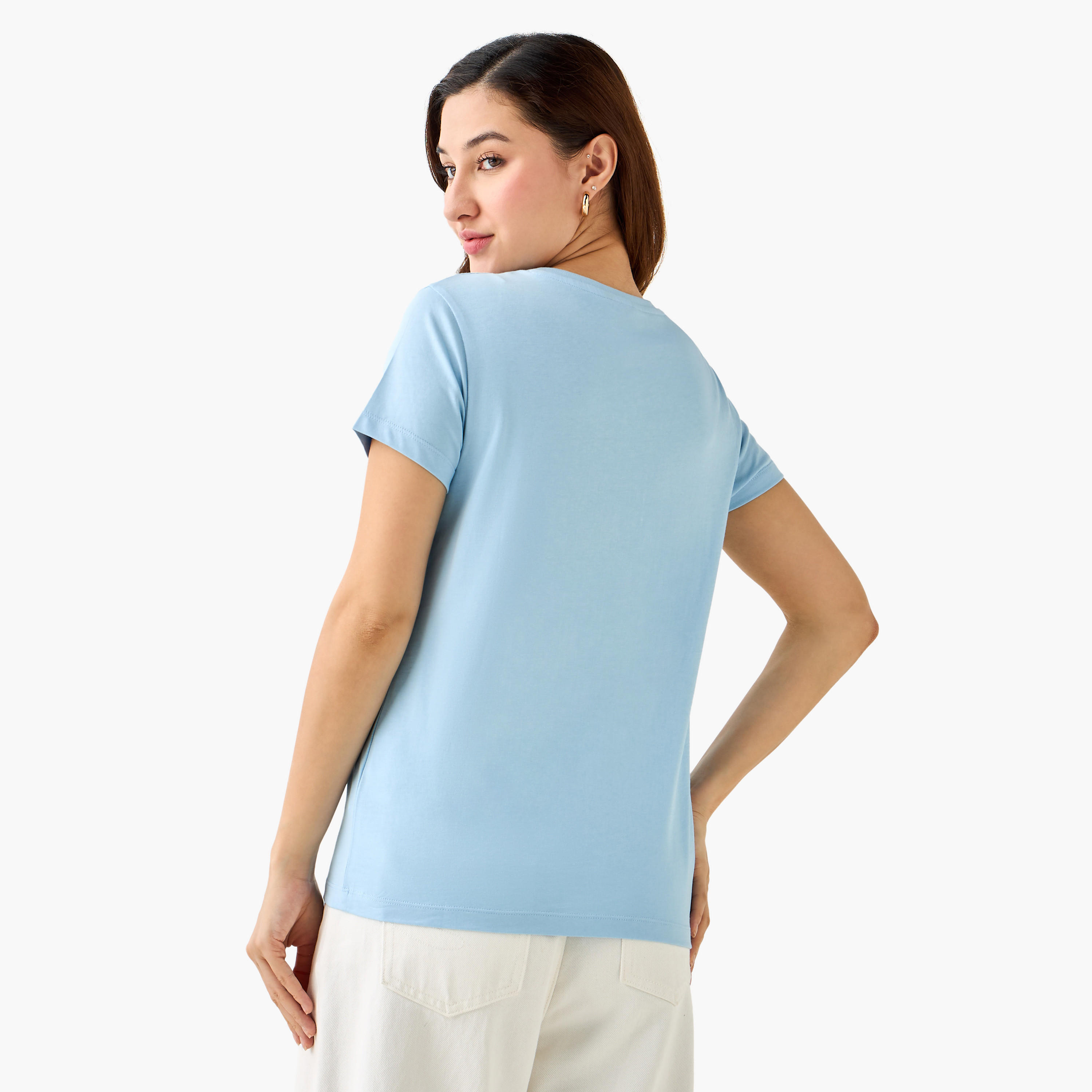 تيشيرت قطن مطرز بقصة عادية-women-clothing-tshirts-image-4