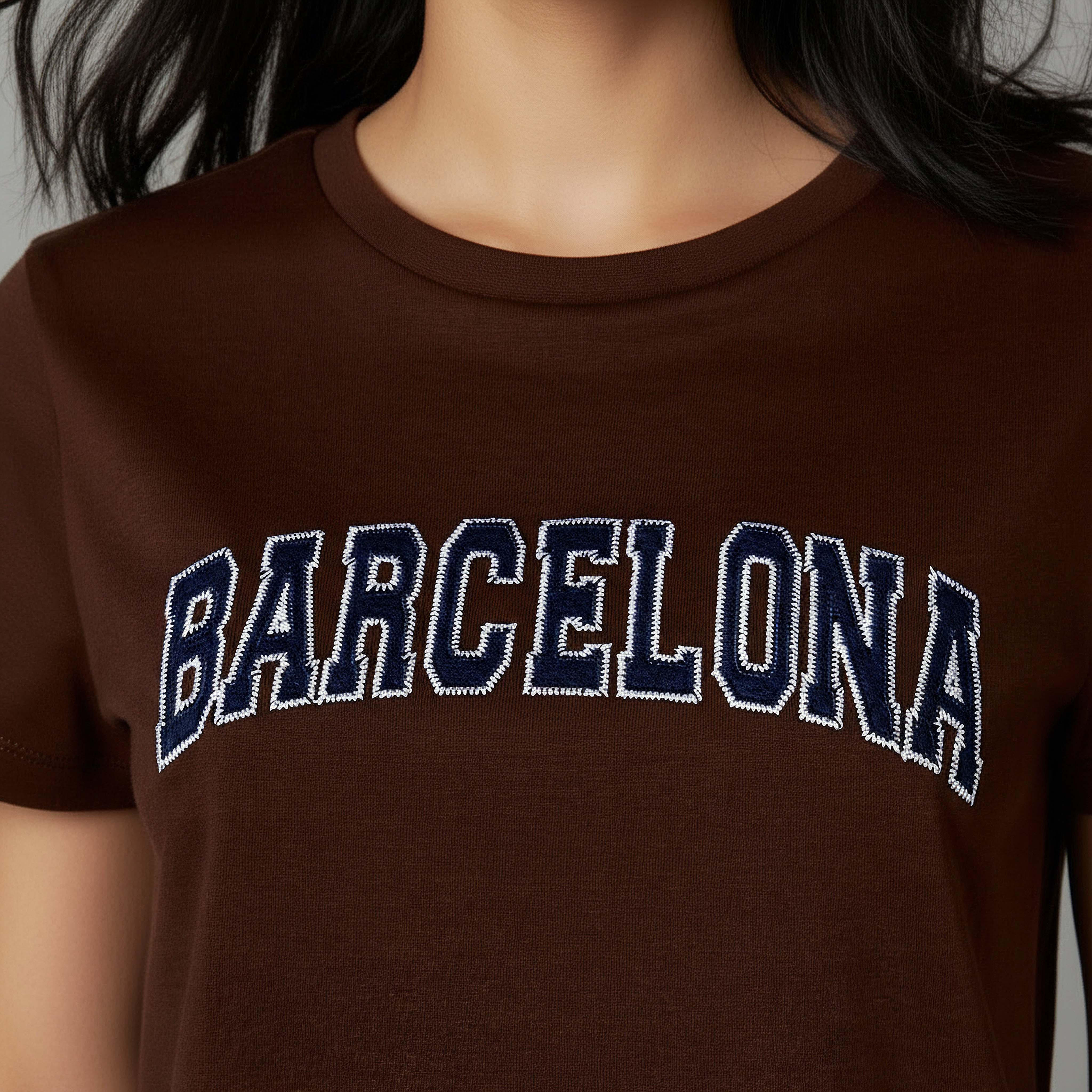 Regular Fit Cotton T-shirt with Embroidery-women-clothing-tshirts-image-3