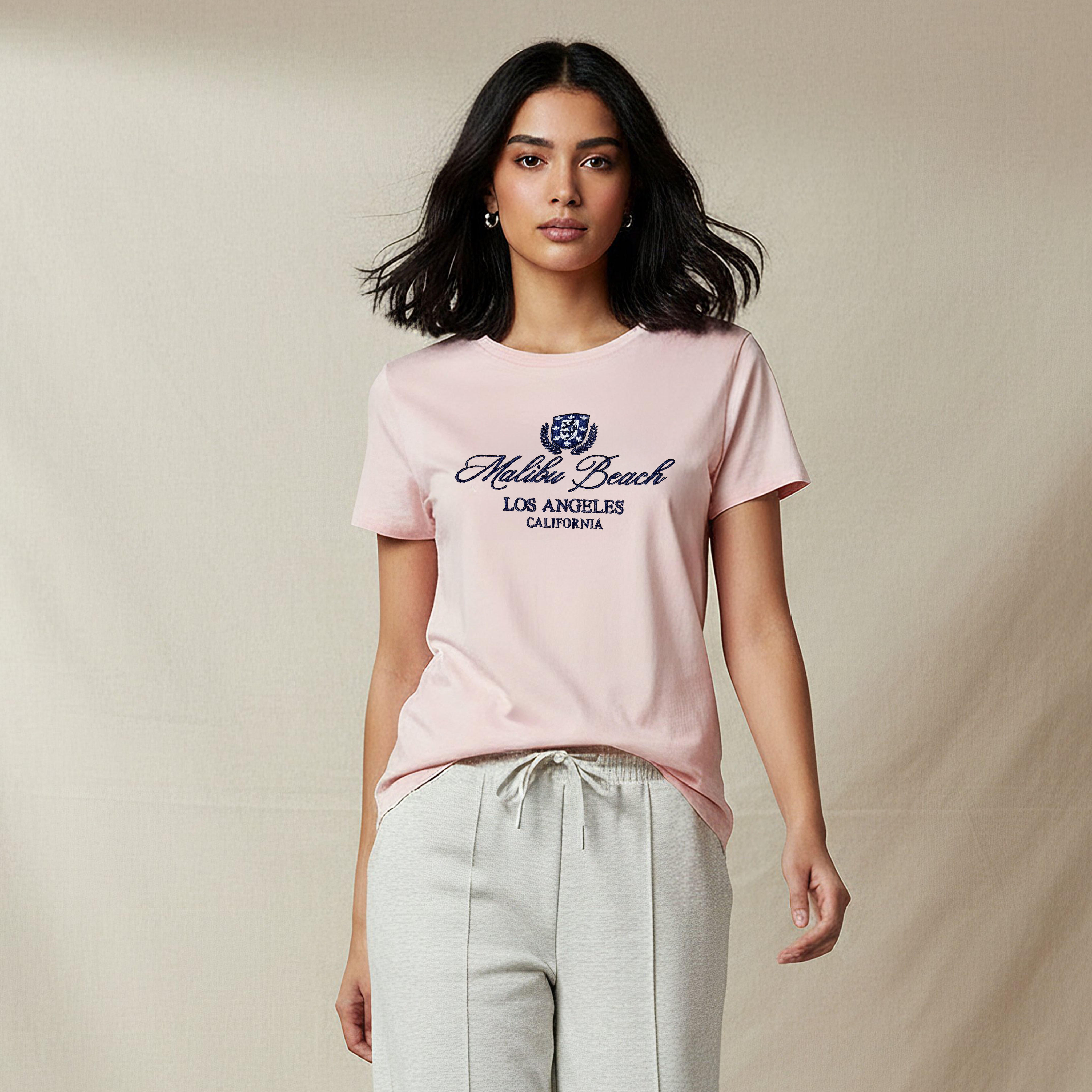 Regular Fit Cotton T-shirt with Embroidery-women-clothing-tshirts-image-1