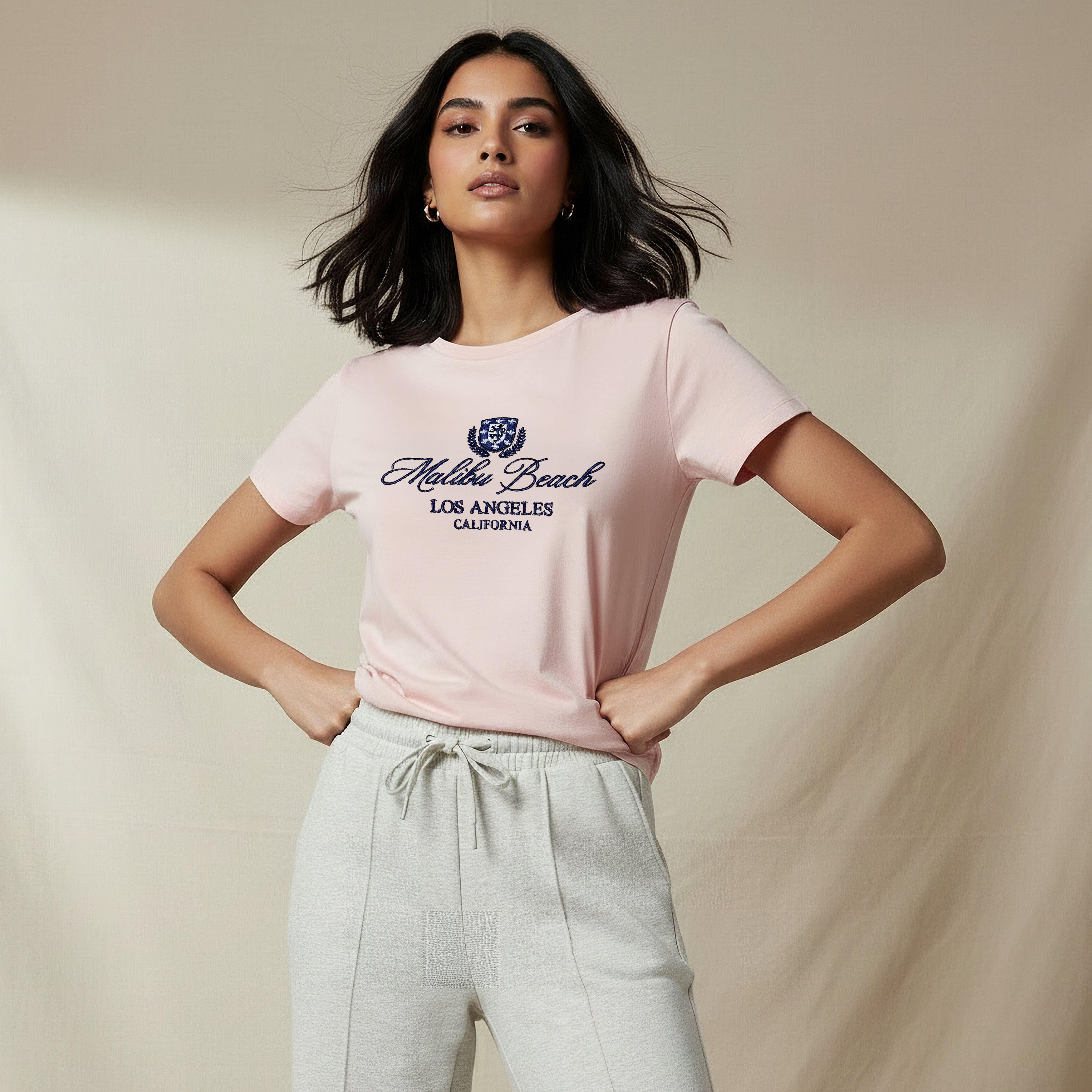 Regular Fit Cotton T-shirt with Embroidery-women-clothing-tshirts-image-6