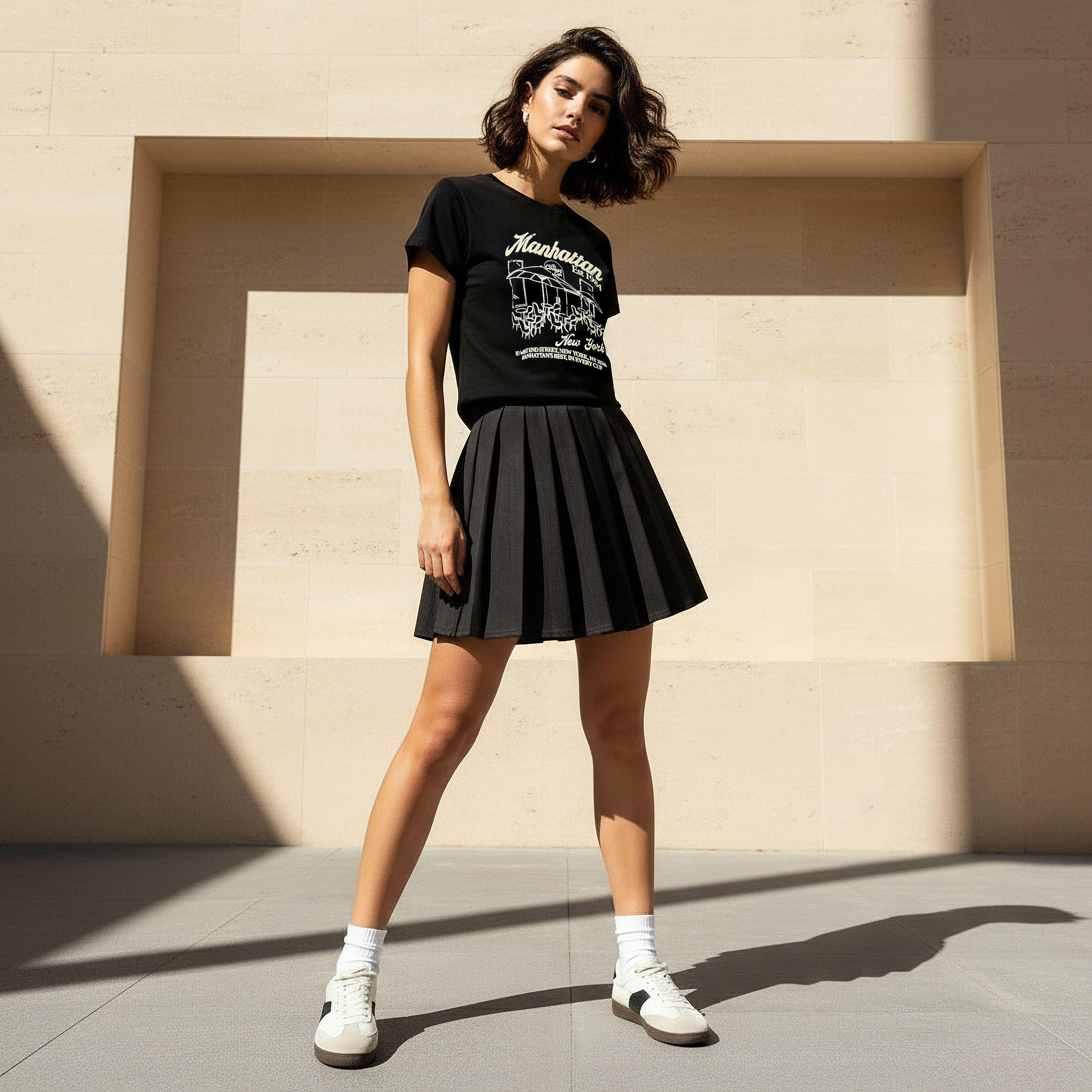 Regular Fit Cotton T-shirt with Typographic Print-women-clothing-tshirts-image-2