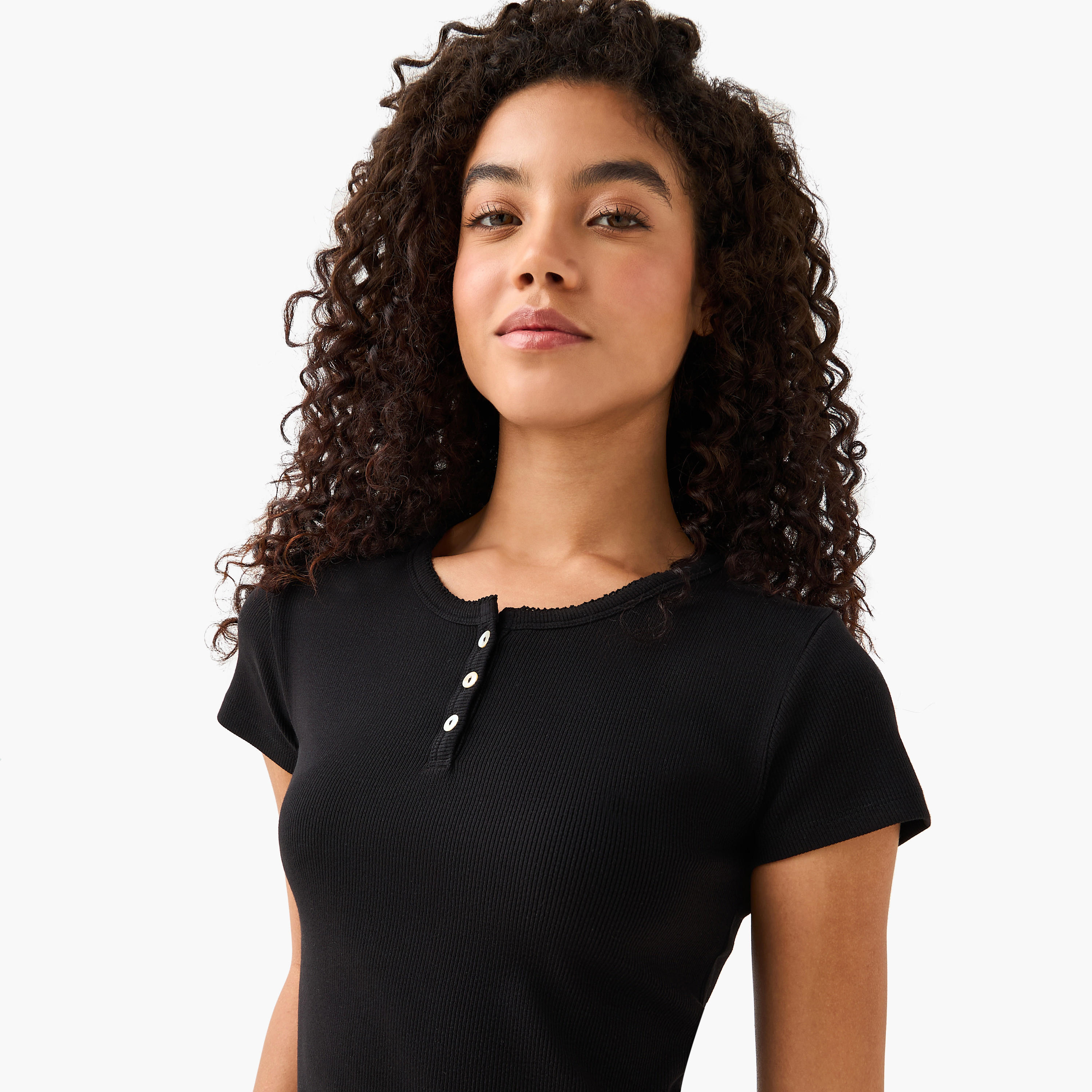 T-shirt with Ribbed Texture-women-clothing-tshirts-image-6