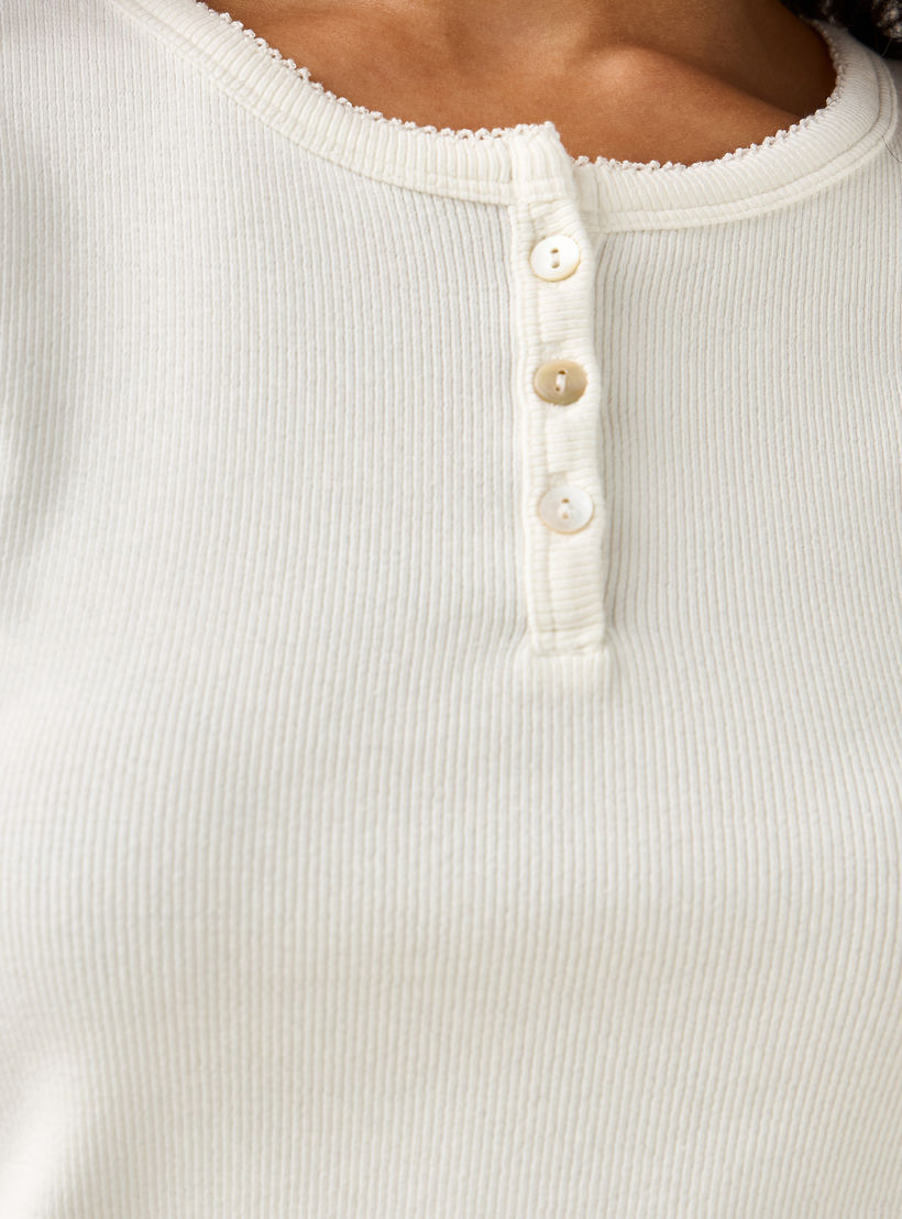 T-shirt with Ribbed Texture-women-clothing-tshirts-image-4