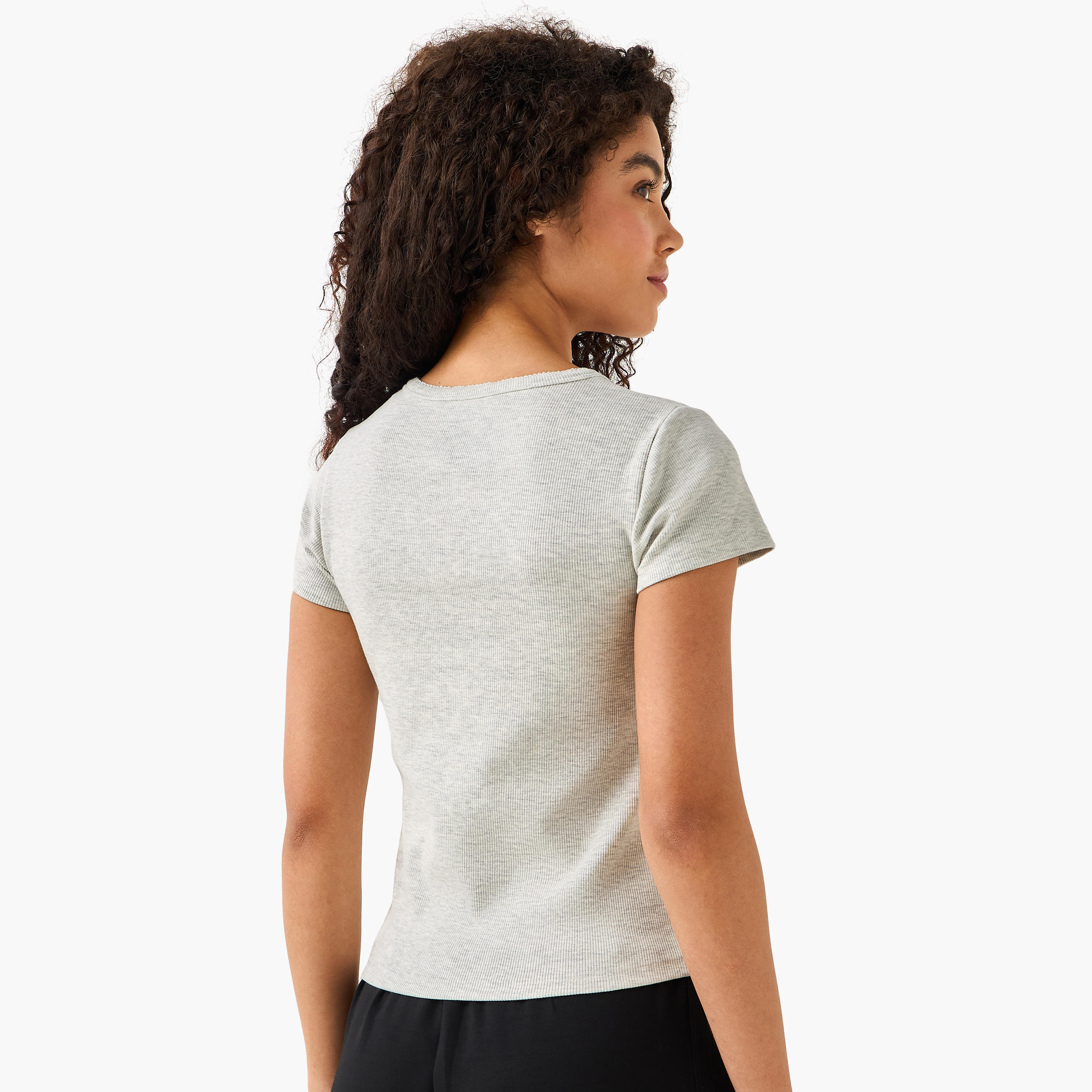 T-shirt with Ribbed Texture-women-clothing-tshirts-image-4