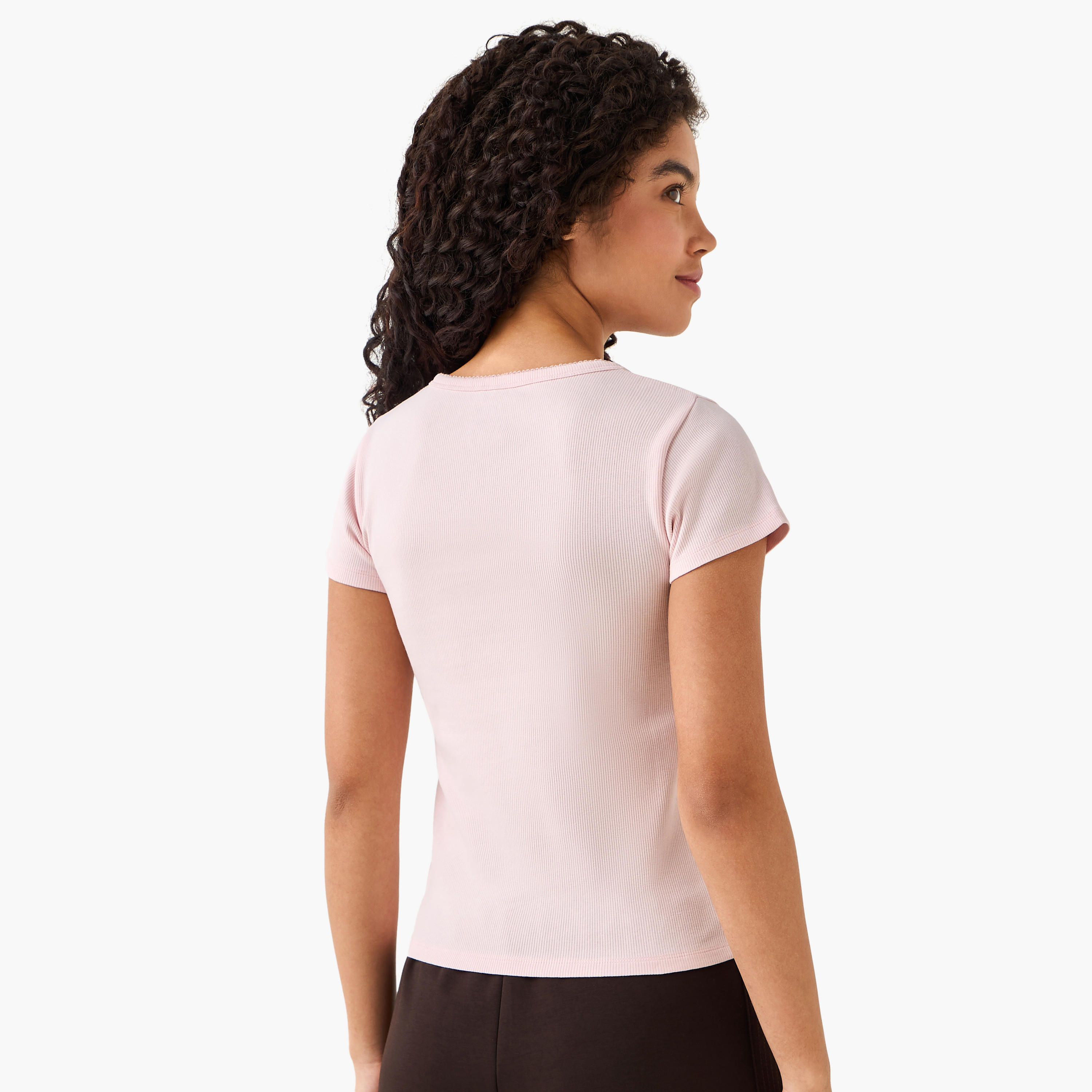 T-shirt with Ribbed Texture-women-clothing-tshirts-image-4