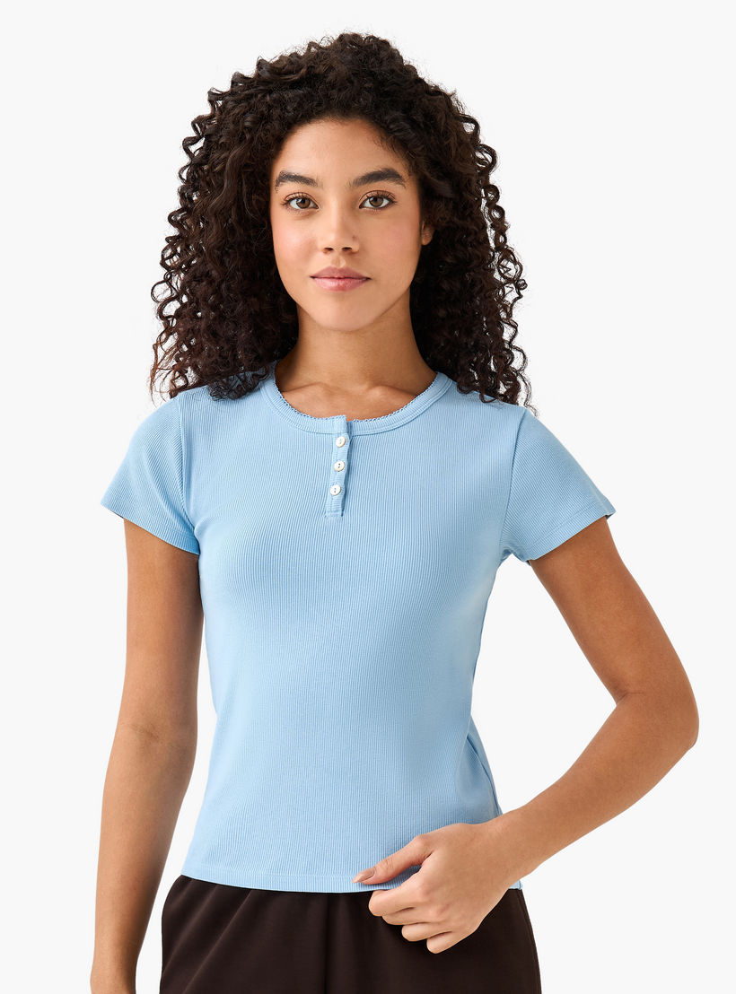 تيشيرت بملمس مضلع بارز-women-clothing-tshirts-image-2