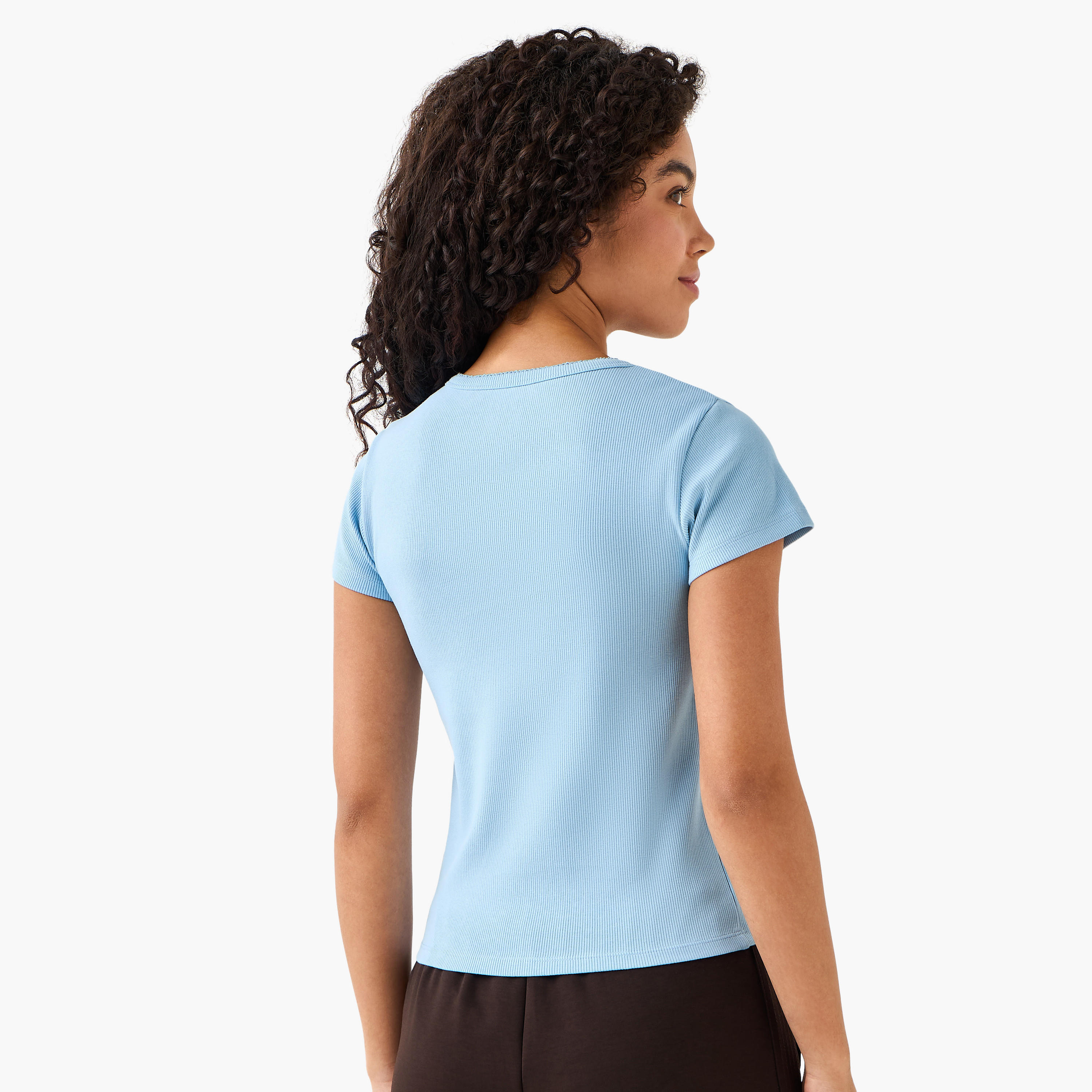 T-shirt with Ribbed Texture-women-clothing-tshirts-image-4