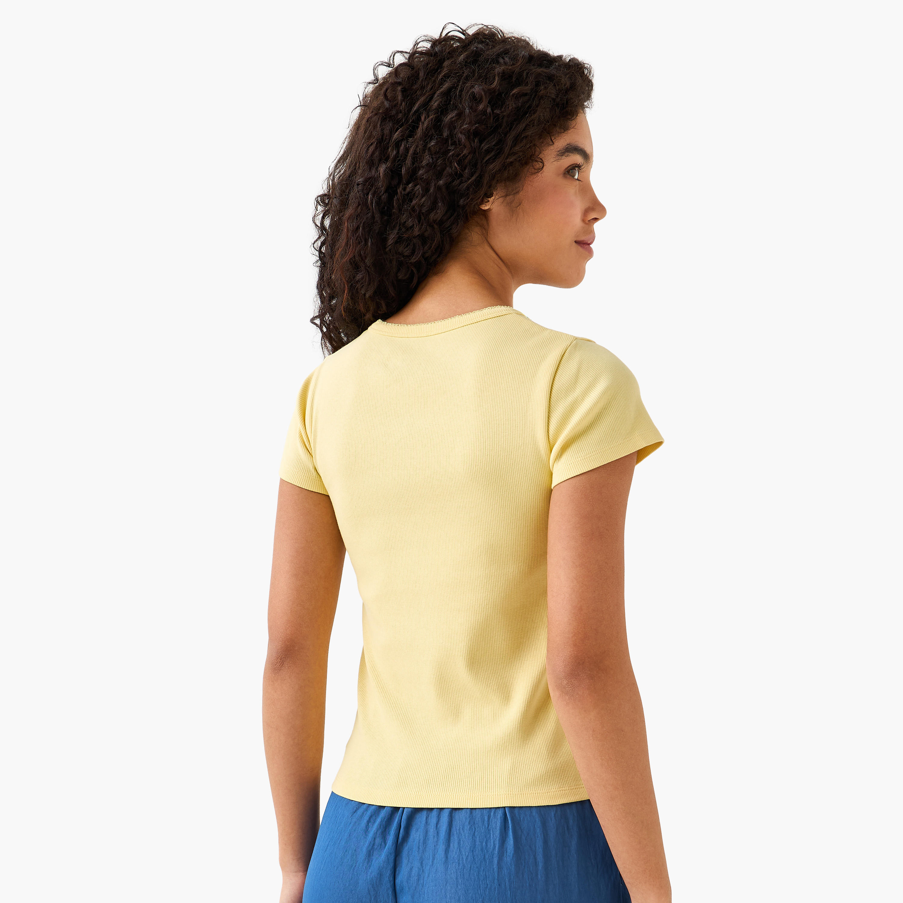 T-shirt with Ribbed Texture-women-clothing-tshirts-image-4