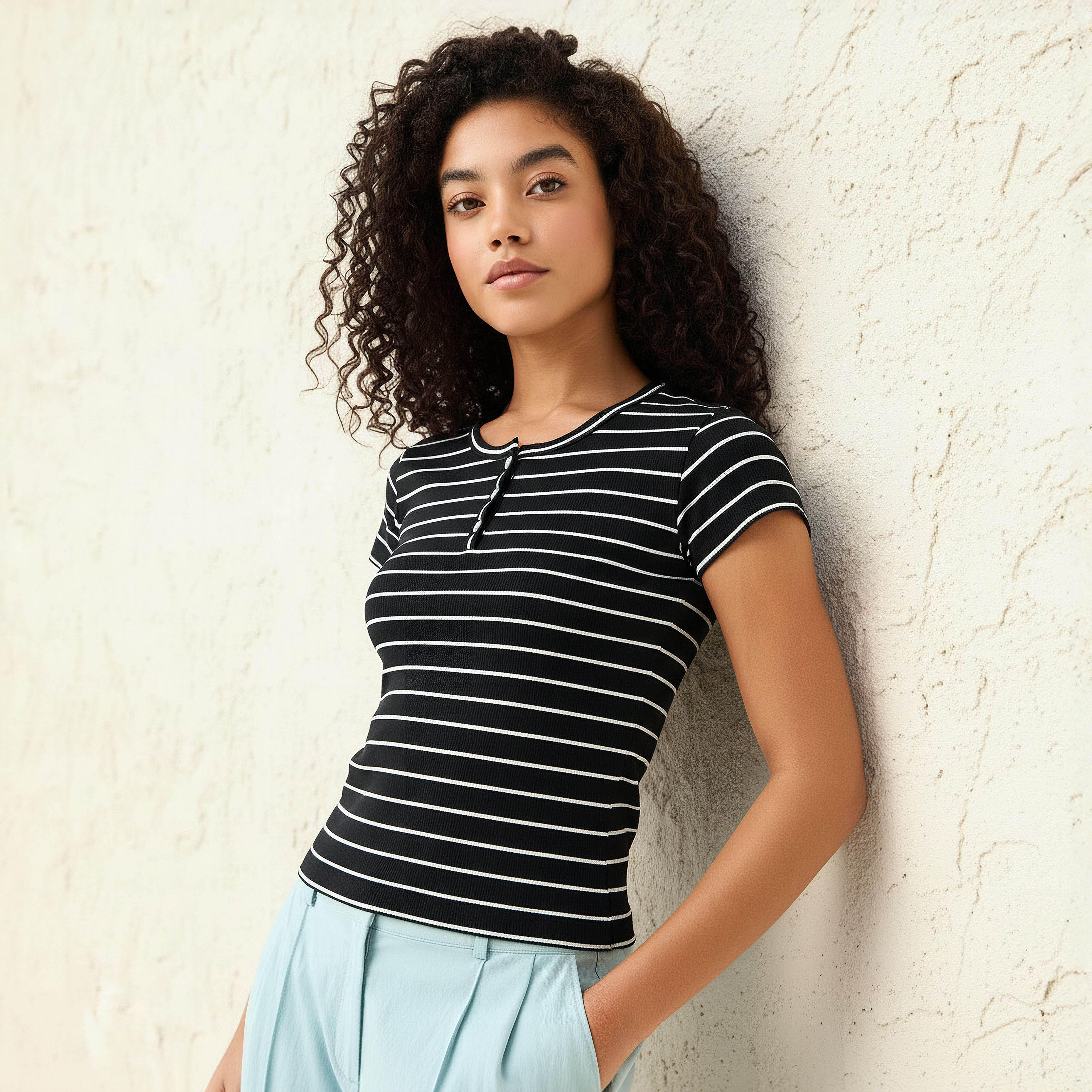 T-shirt with Stripes-women-clothing-tshirts-image-1