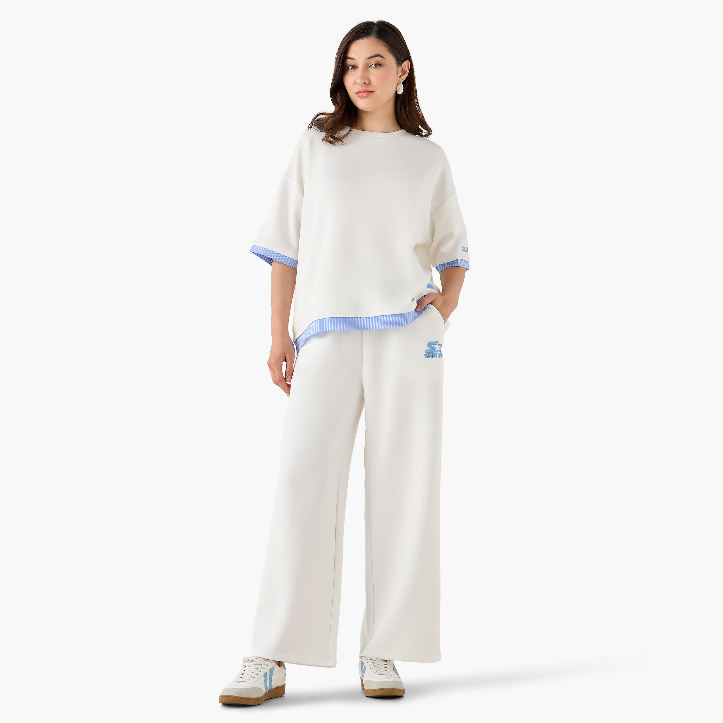 Starter Relaxed Fit T-shirt with Logo Print-women-clothing-tshirts-image-3