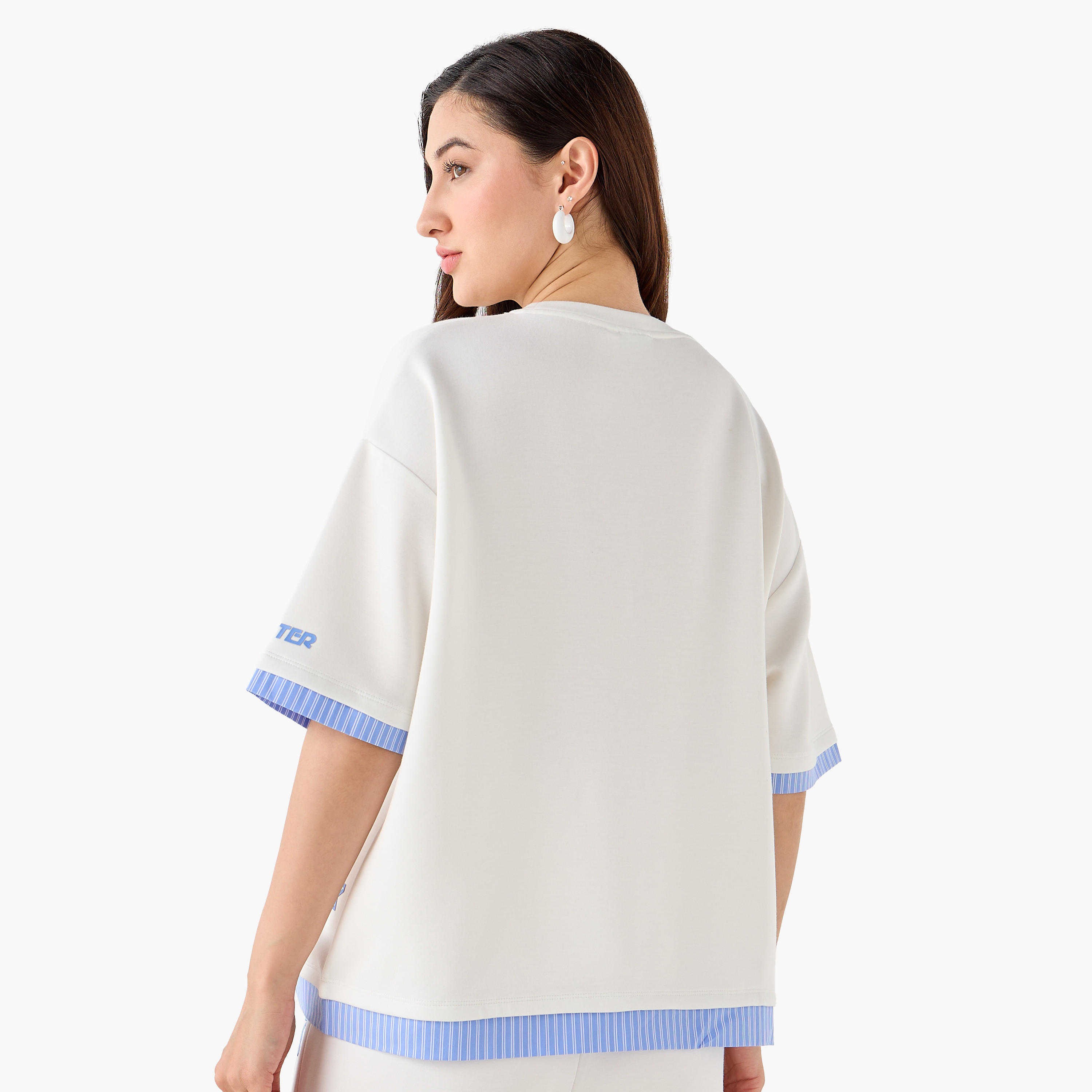 Starter Relaxed Fit T-shirt with Logo Print-women-clothing-tshirts-image-4